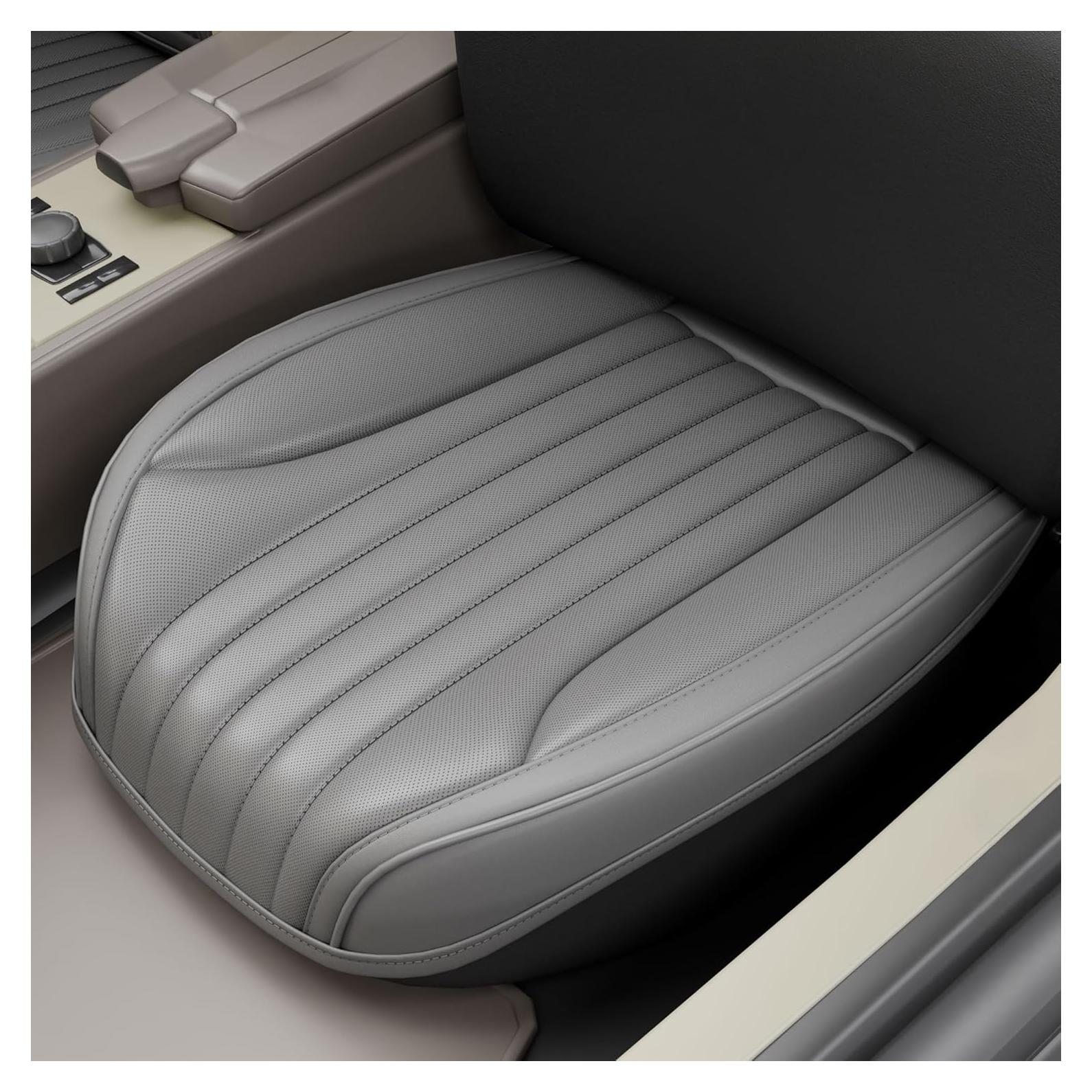 Cubiertas de Asiento de Coche FEELON LB-Car, 2 Piezas, Cuero Nappa Gris