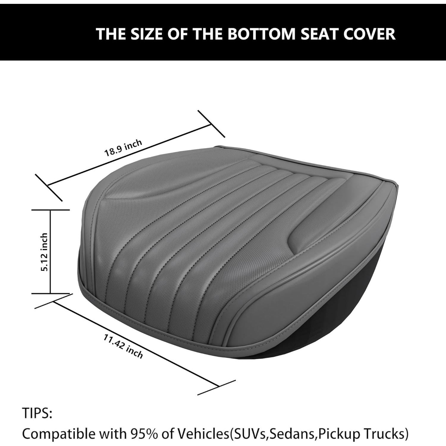 Cubiertas de Asiento de Coche FEELON LB-Car, 2 Piezas, Cuero Nappa Gris