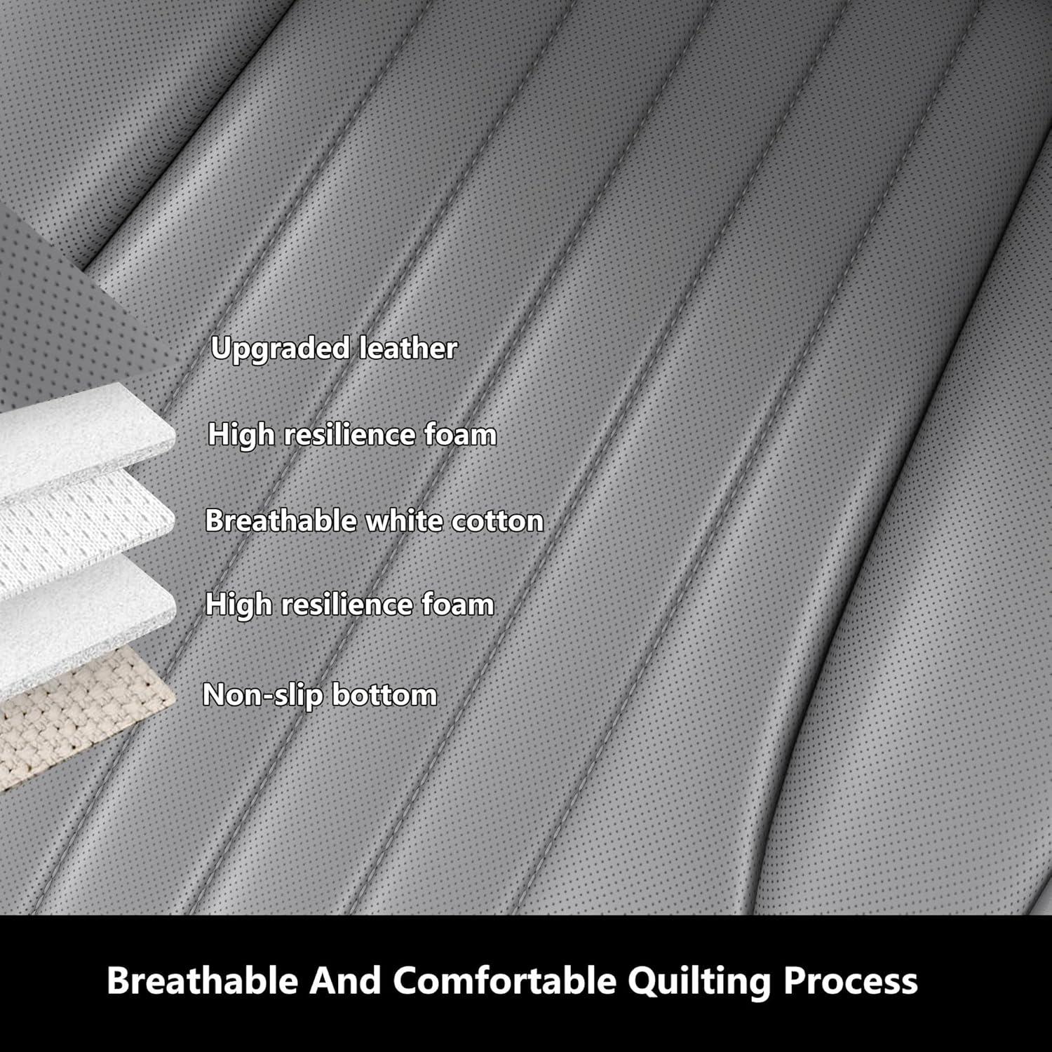 Cubiertas de Asiento de Coche FEELON LB-Car, 2 Piezas, Cuero Nappa Gris