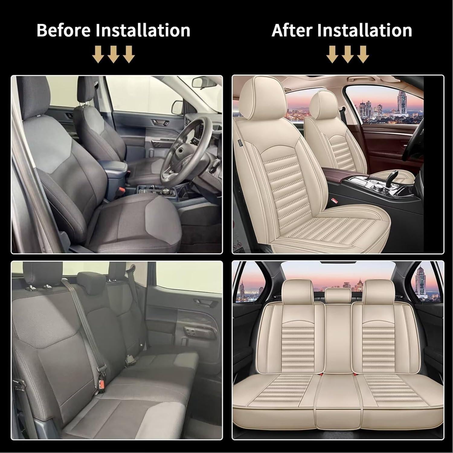 Cubiertas de Asiento IKABEVEM para Nissan Juke 2011-2017 Beige