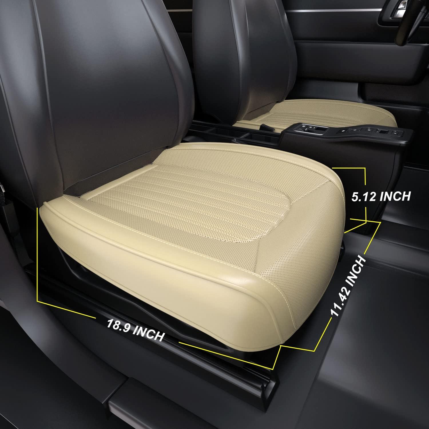 Fundas de Asiento de Coche FEELON ZC Beige 2 Piezas Impermeables