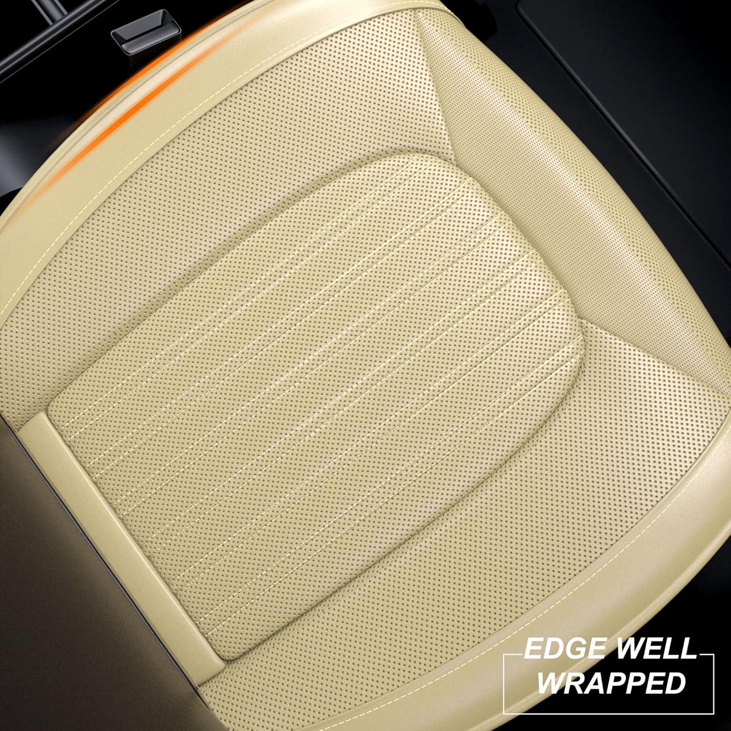 Fundas de Asiento de Coche FEELON ZC Beige 2 Piezas Impermeables