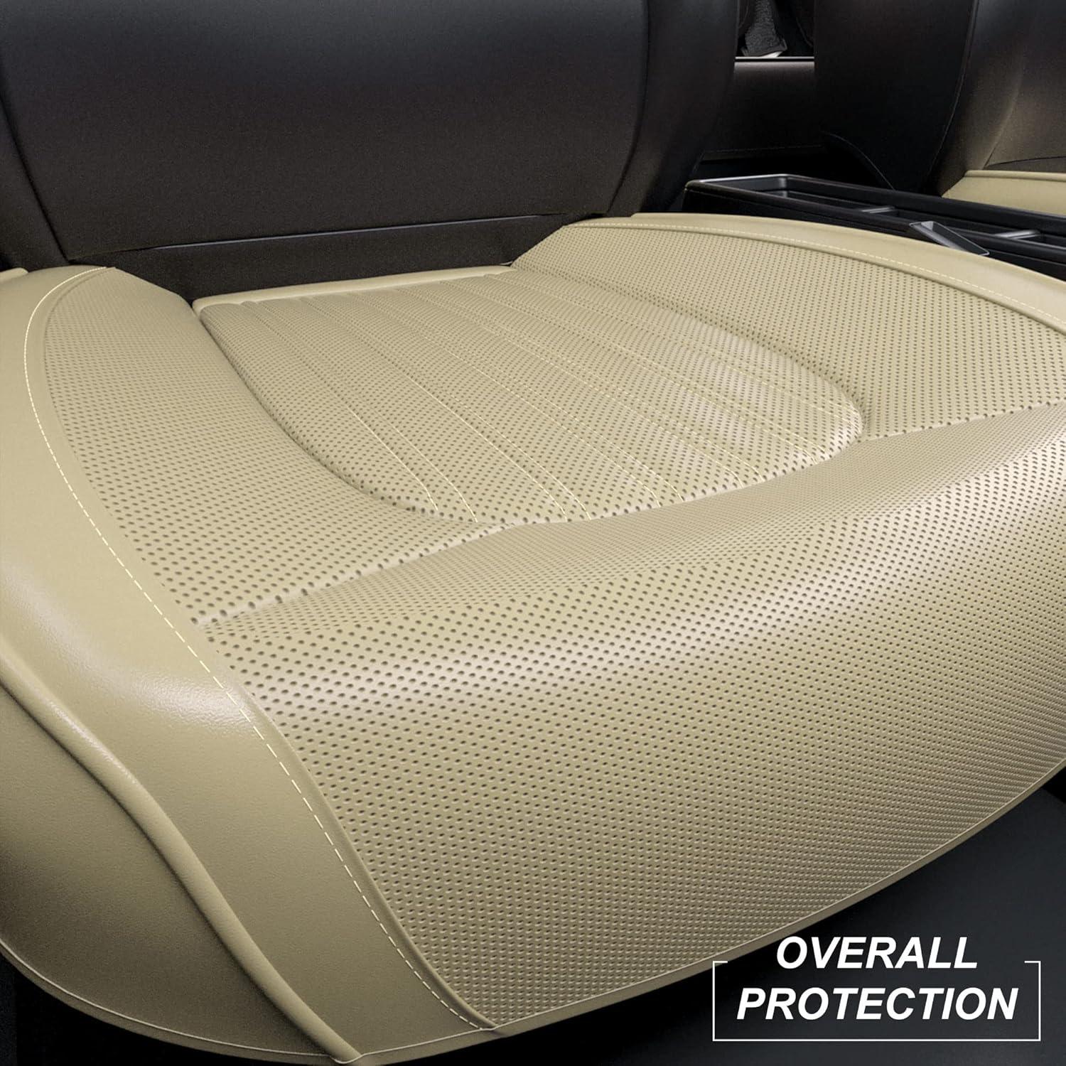 Fundas de Asiento de Coche FEELON ZC Beige 2 Piezas Impermeables