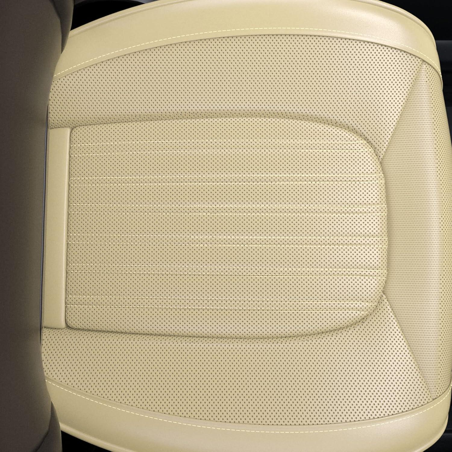 Fundas de Asiento de Coche FEELON ZC Beige 2 Piezas Impermeables