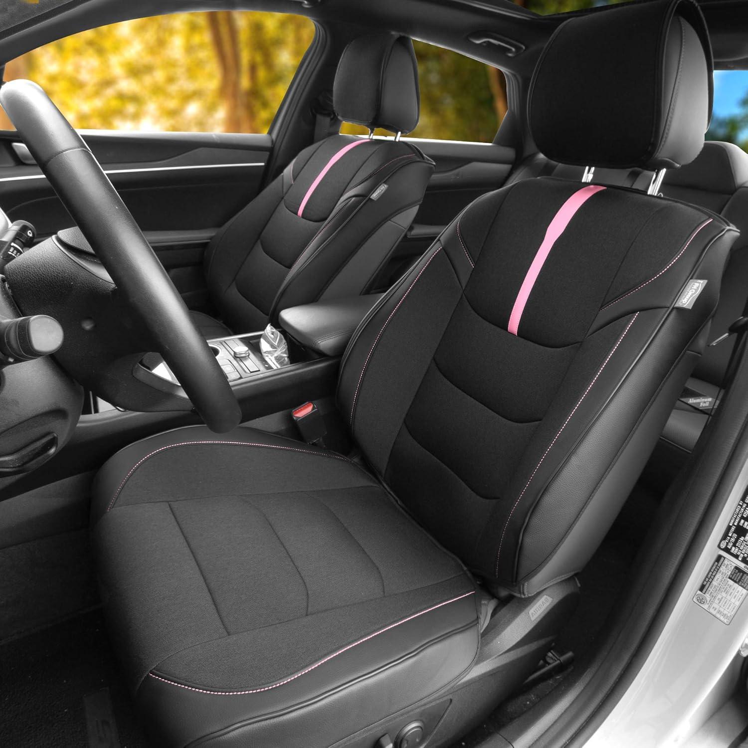 FH Group Fundas de Asiento de Coche Oxford Rosa Ajuste Universal