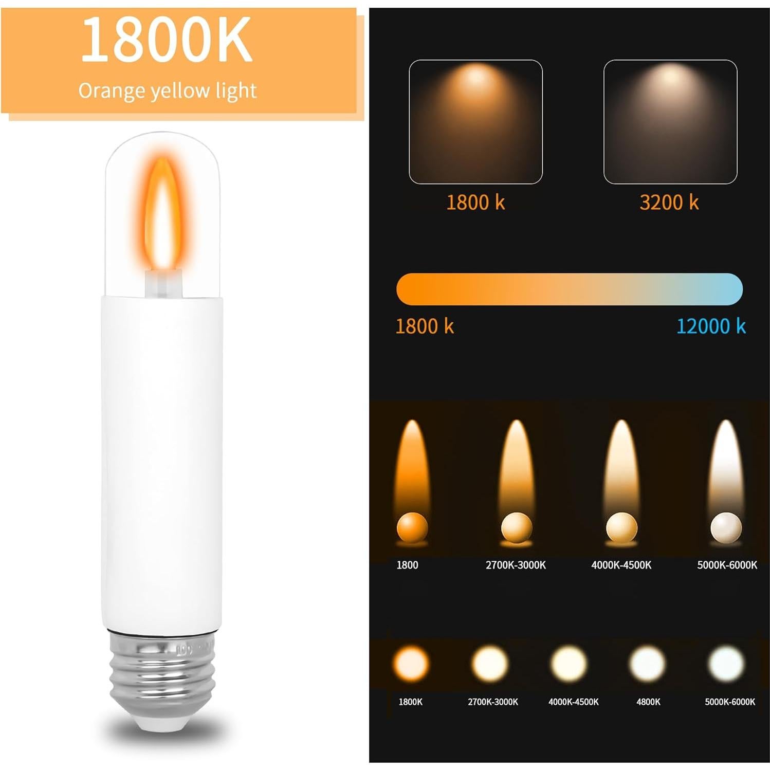 Bombillas LED Efecto Llama HEWA-Tech T9 2 Modos E26 2 Piezas