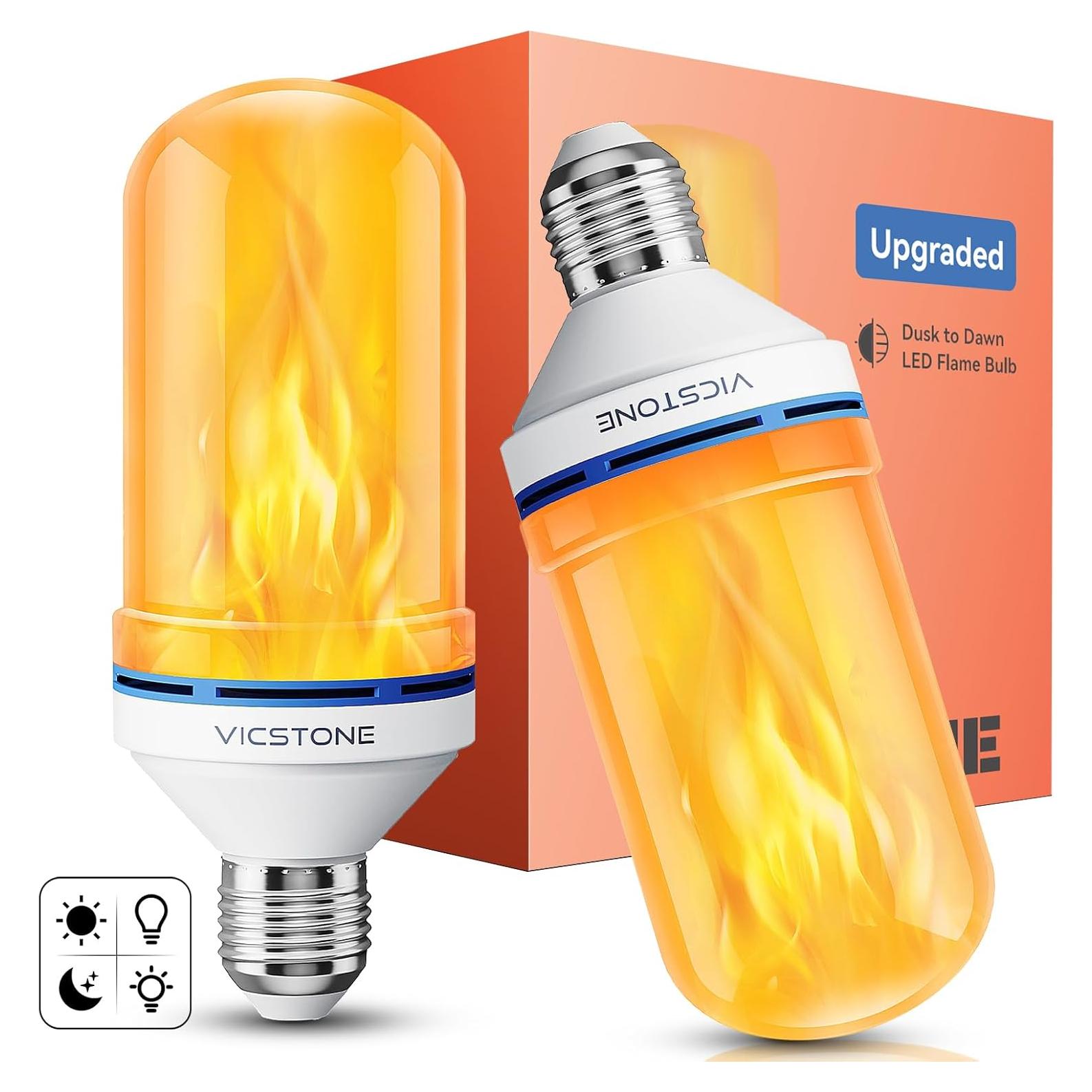 Bombillas LED de Llama Vicstone E26 2 Piezas 5.8x14cm