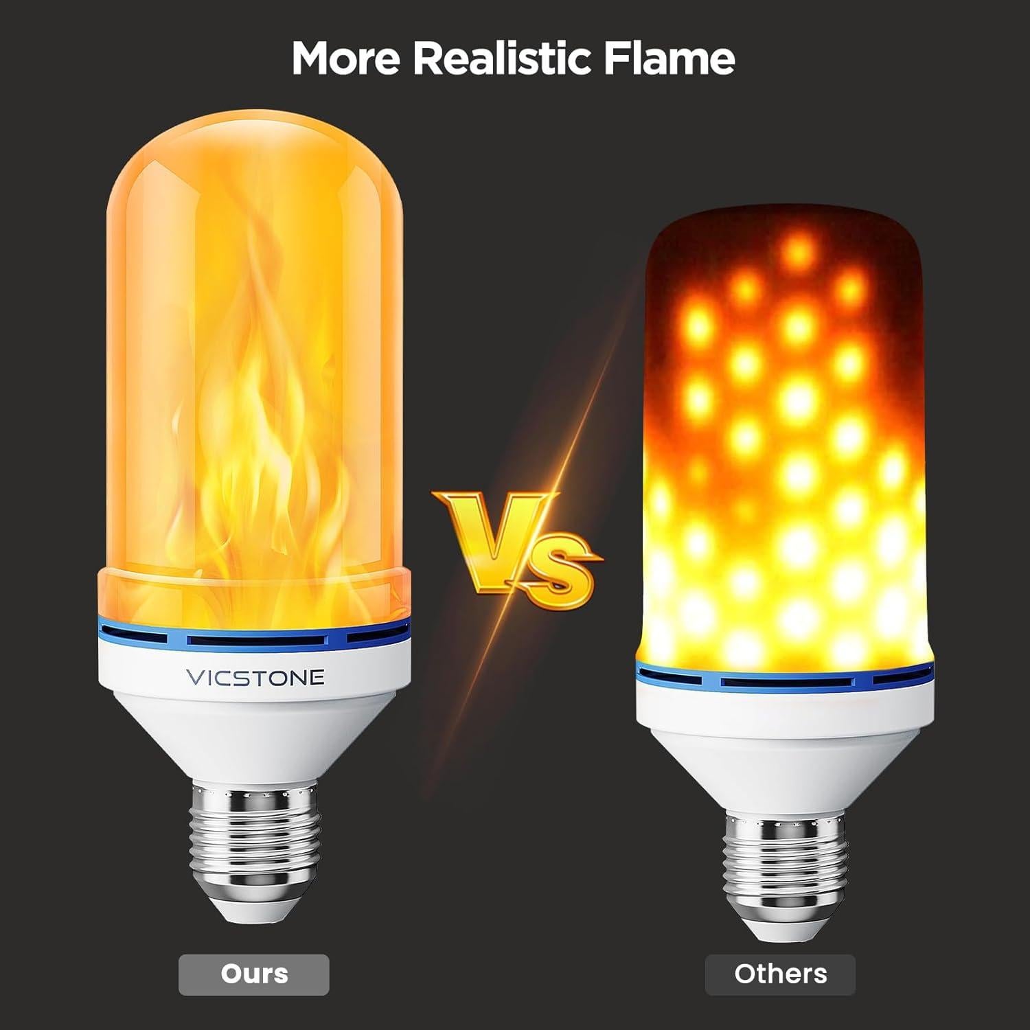 Bombillas LED de Llama Vicstone E26 2 Piezas 5.8x14cm