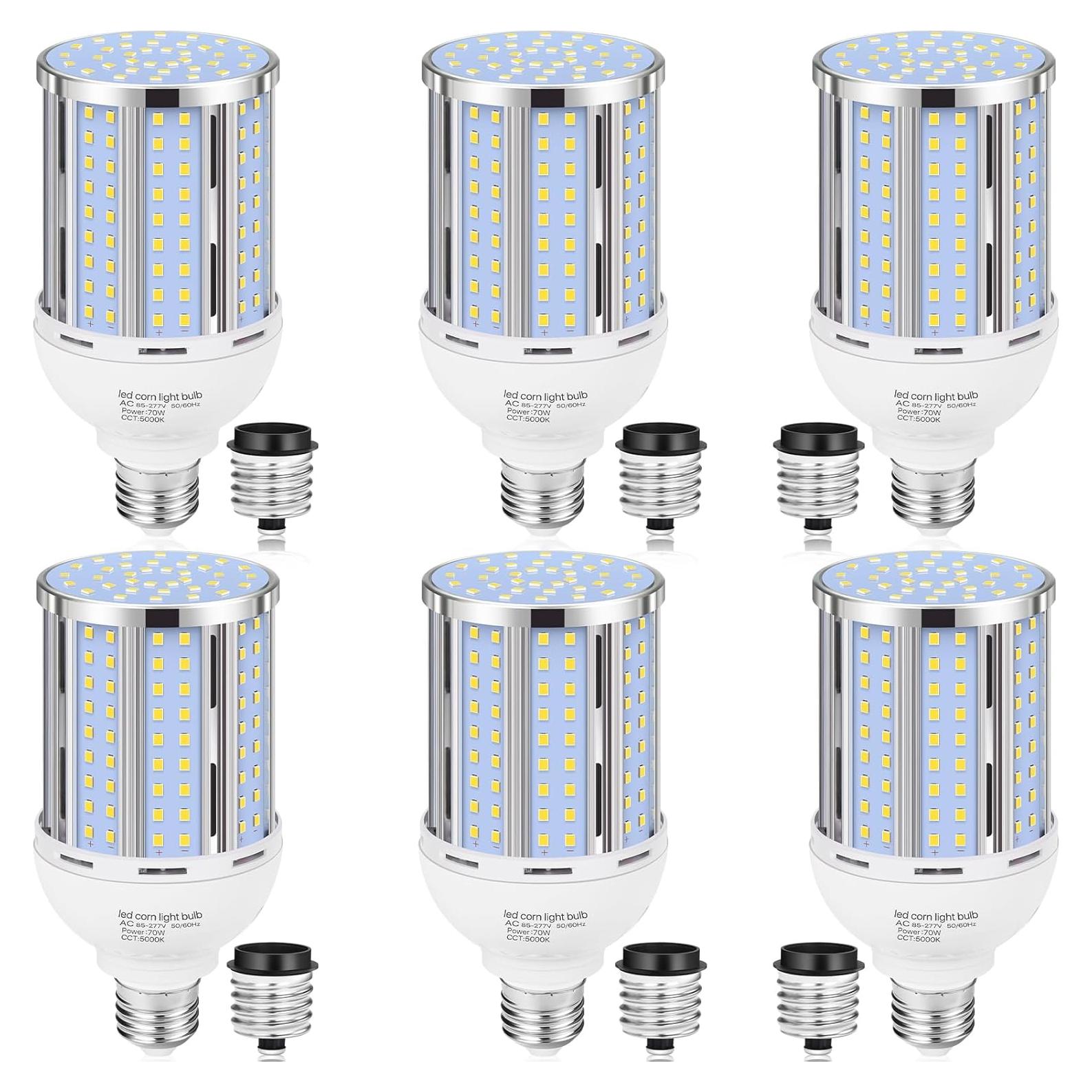Bombilla LED de maíz 70W XYCN - Paquete de 6, 8800LM 5000K