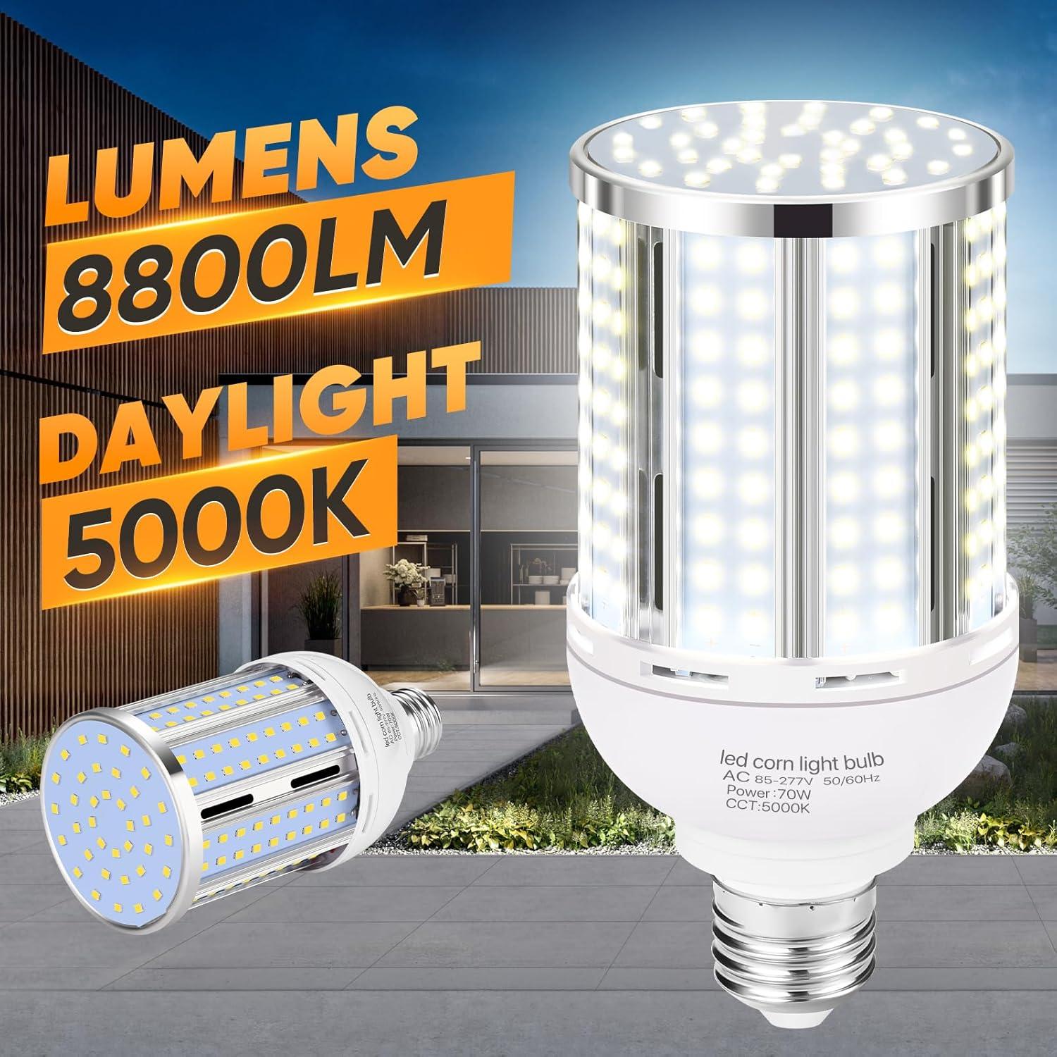 Bombilla LED de maíz 70W XYCN - Paquete de 6, 8800LM 5000K