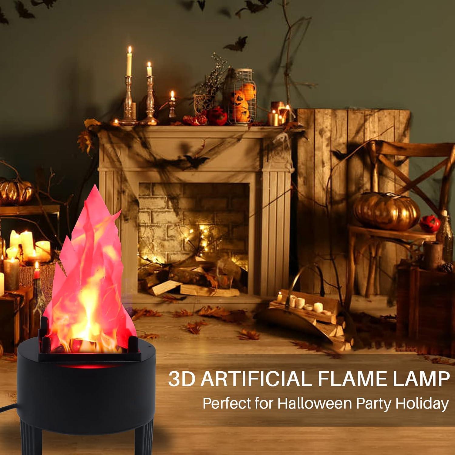 Lámpara LED Efecto Llama 3D Decorativa para Halloween y Navidad