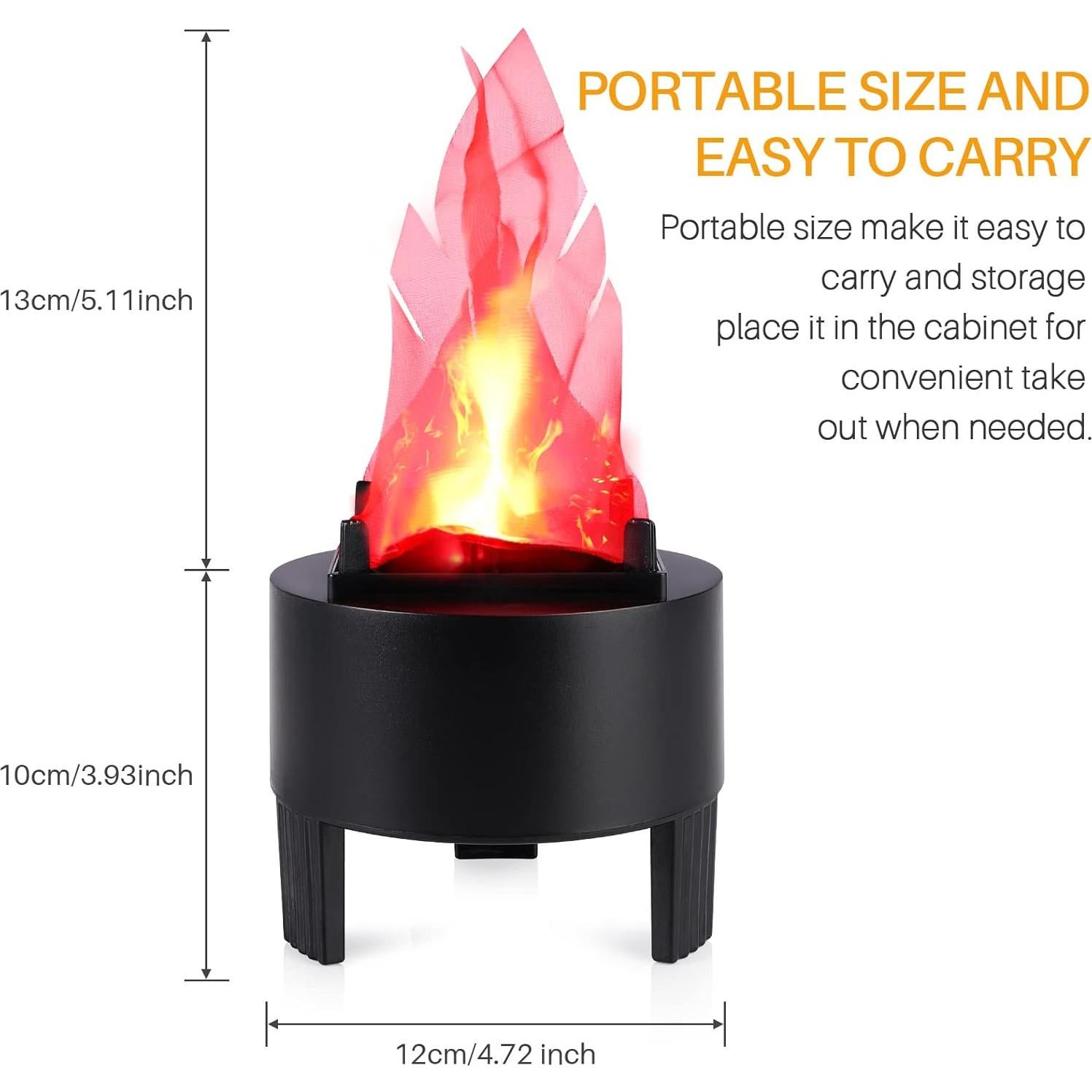 Lámpara LED Efecto Llama 3D Decorativa para Halloween y Navidad