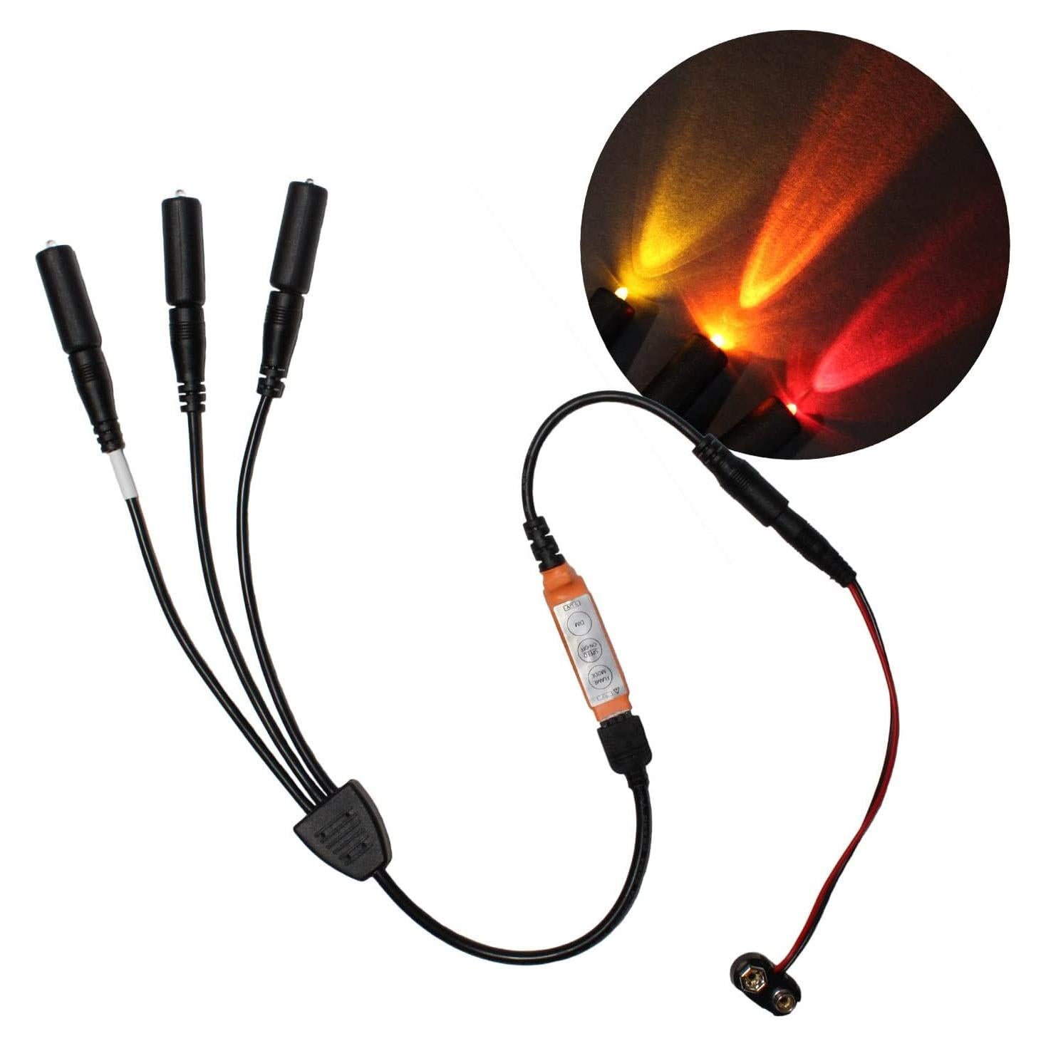 Kit de Luz LED Efecto Llama Parpadeante 3 Colores 9V
