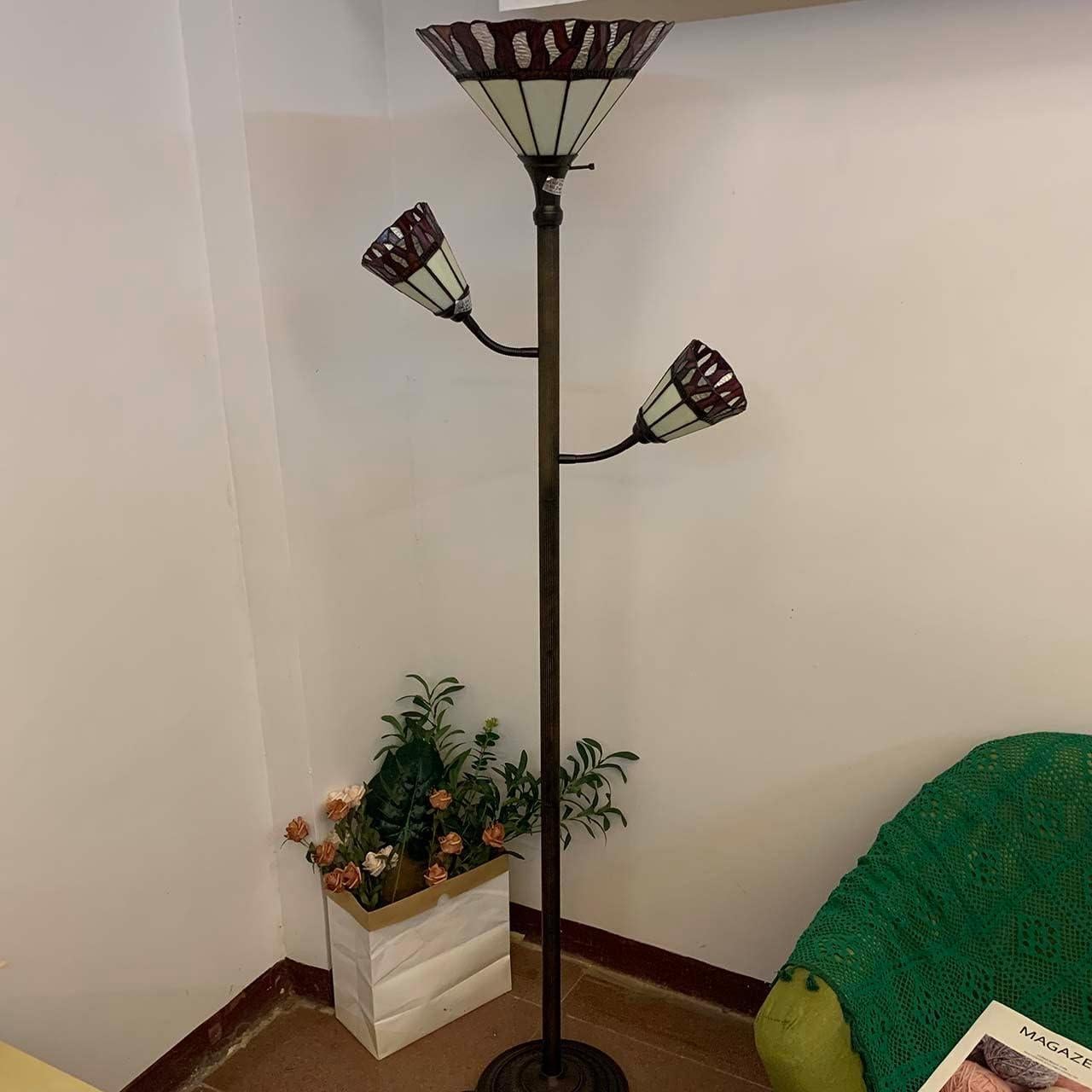 Lámpara de Pie Tiffany Bieye L10838 Vidrio Templado 178 cm