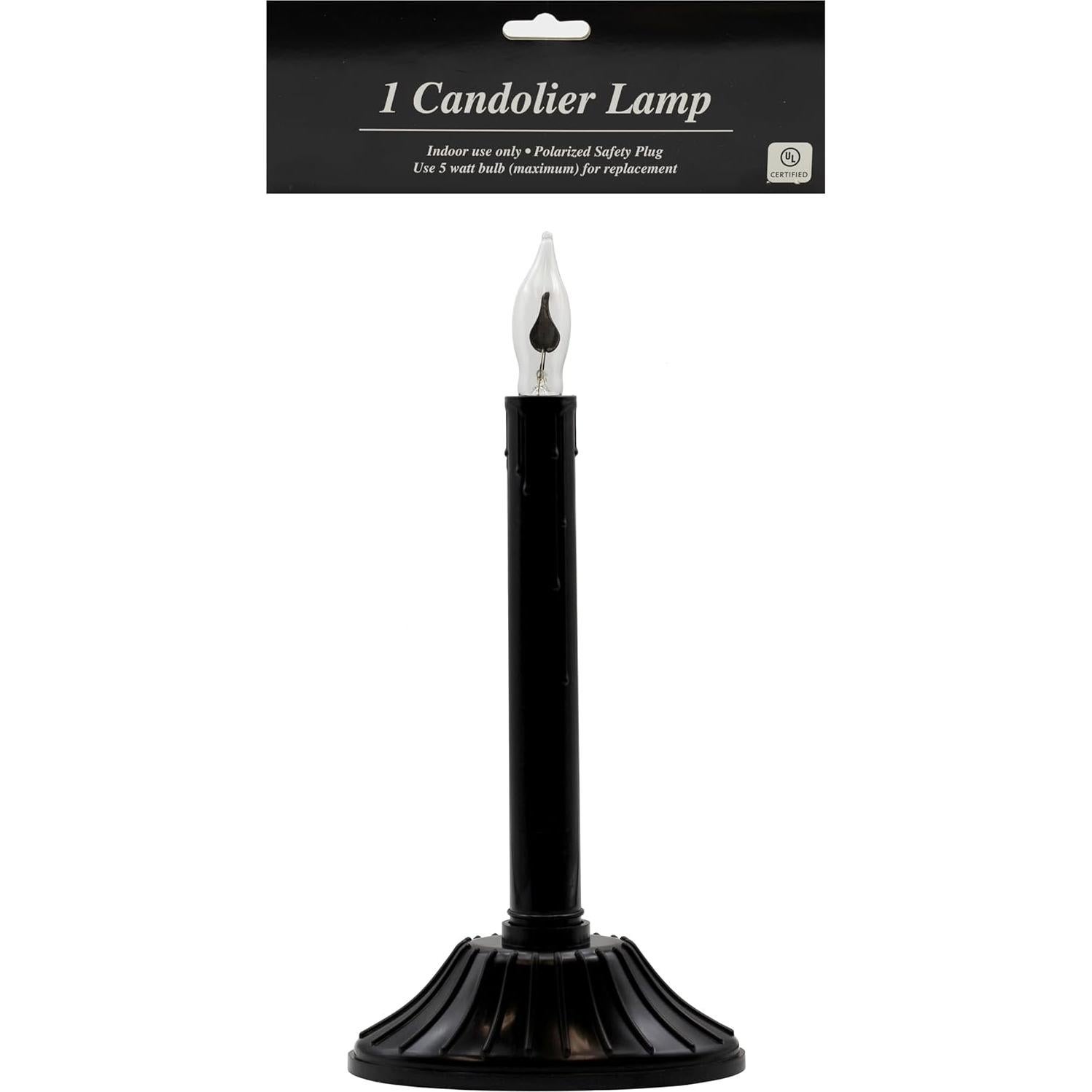 Lámpara de Vela Interior Parpadeante Negra Creative Hobbies 24.1 cm