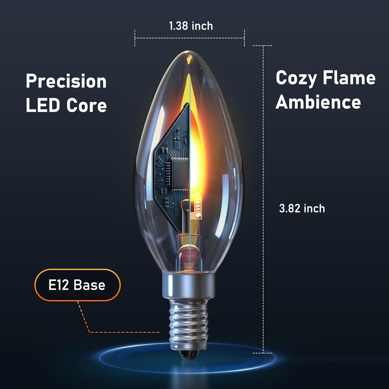 Bombillas LED Hompavo E12 Efecto Llama Parpadeante - 6 Unidades