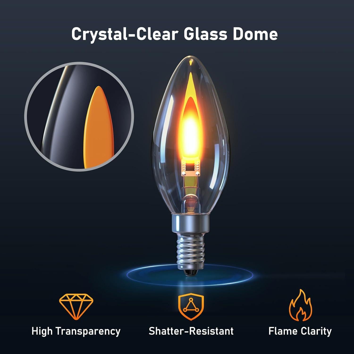 Bombillas LED Hompavo E12 Efecto Llama Parpadeante - 6 Unidades