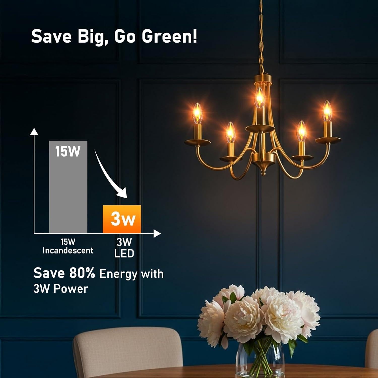 Bombillas LED Hompavo E12 Efecto Llama Parpadeante - 6 Unidades