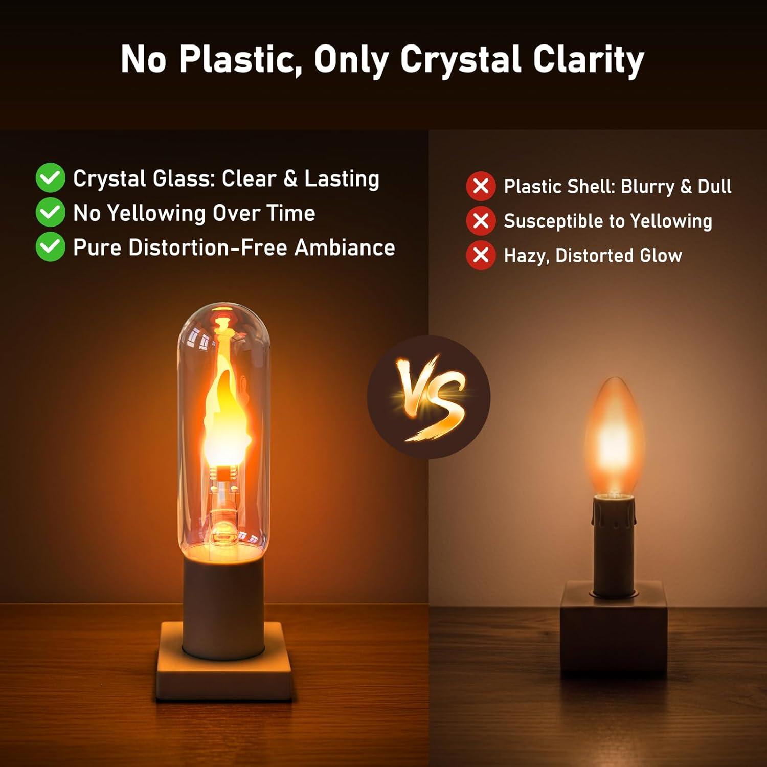 Bombillas LED de Llama Hompavo - Paquete de 4, 3W, E26