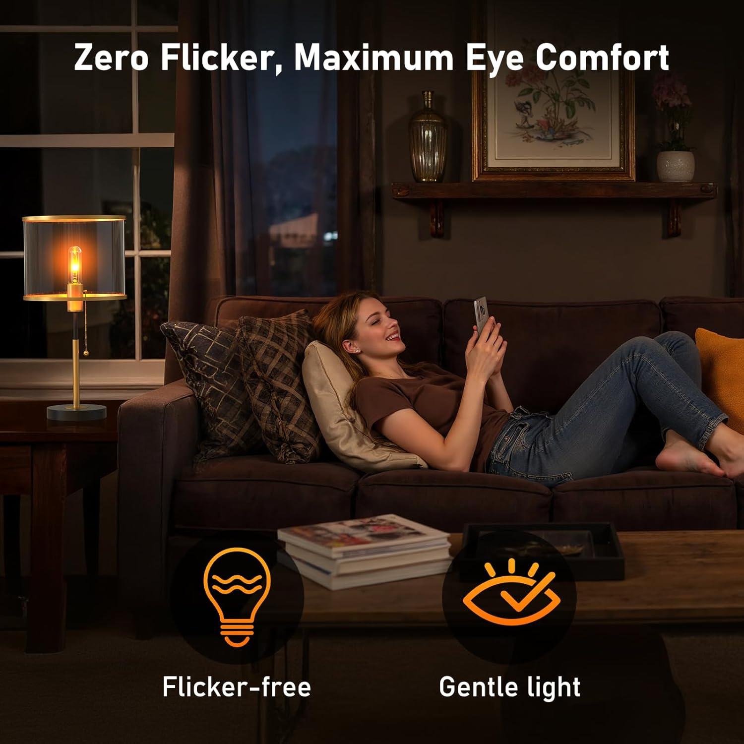 Bombillas LED de Llama Hompavo - Paquete de 4, 3W, E26