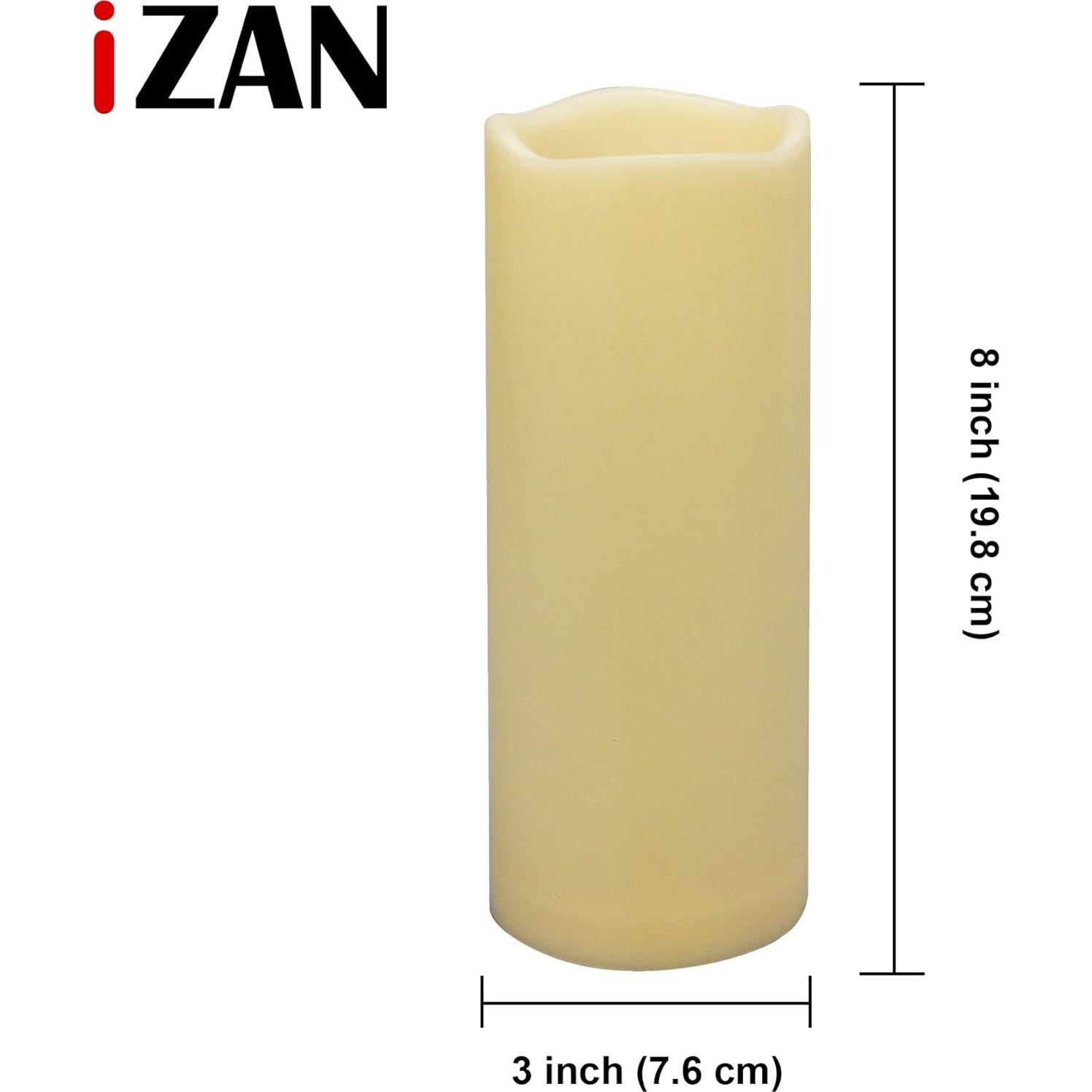 Vela LED Sin Llama 3" x 8" Marfil Oscuro con Temporizador