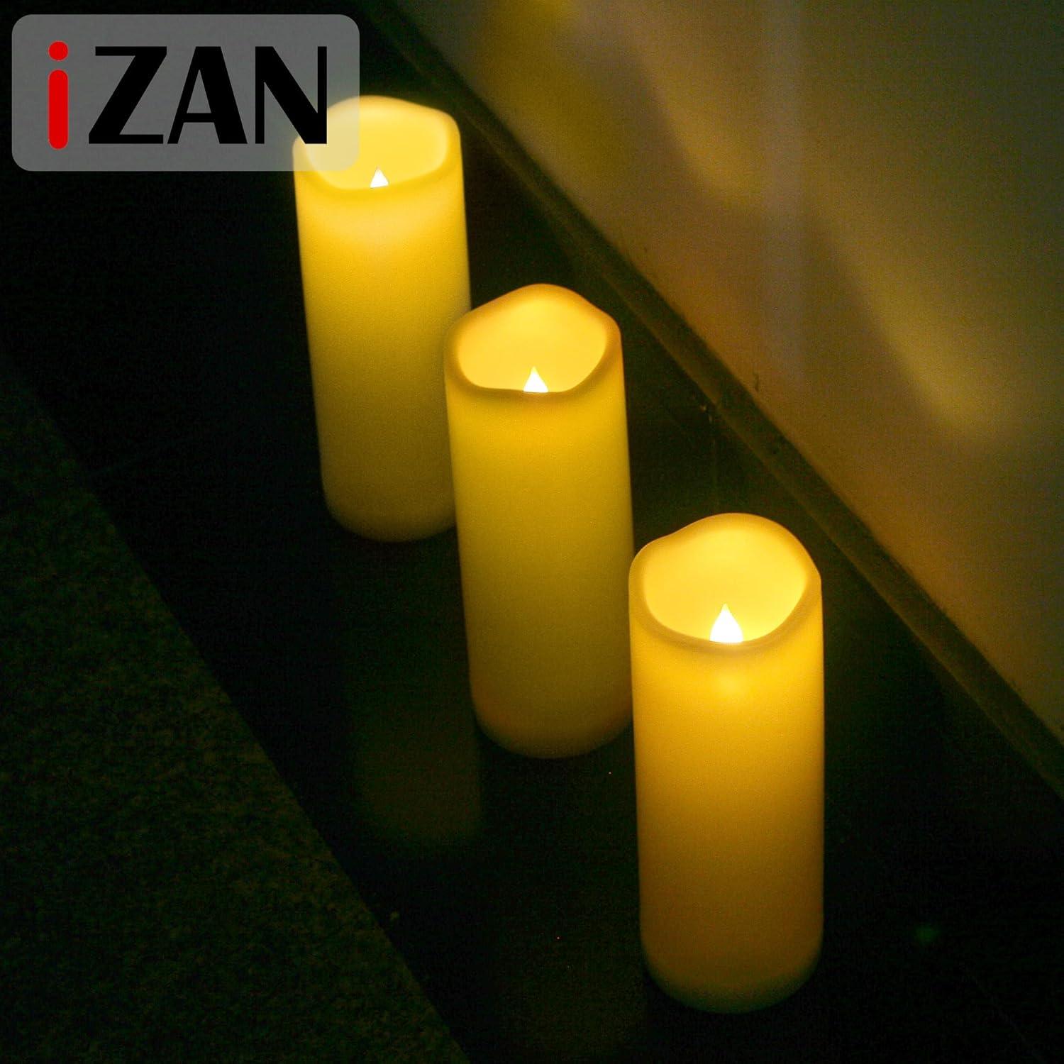 Vela LED Sin Llama 3" x 8" Marfil Oscuro con Temporizador