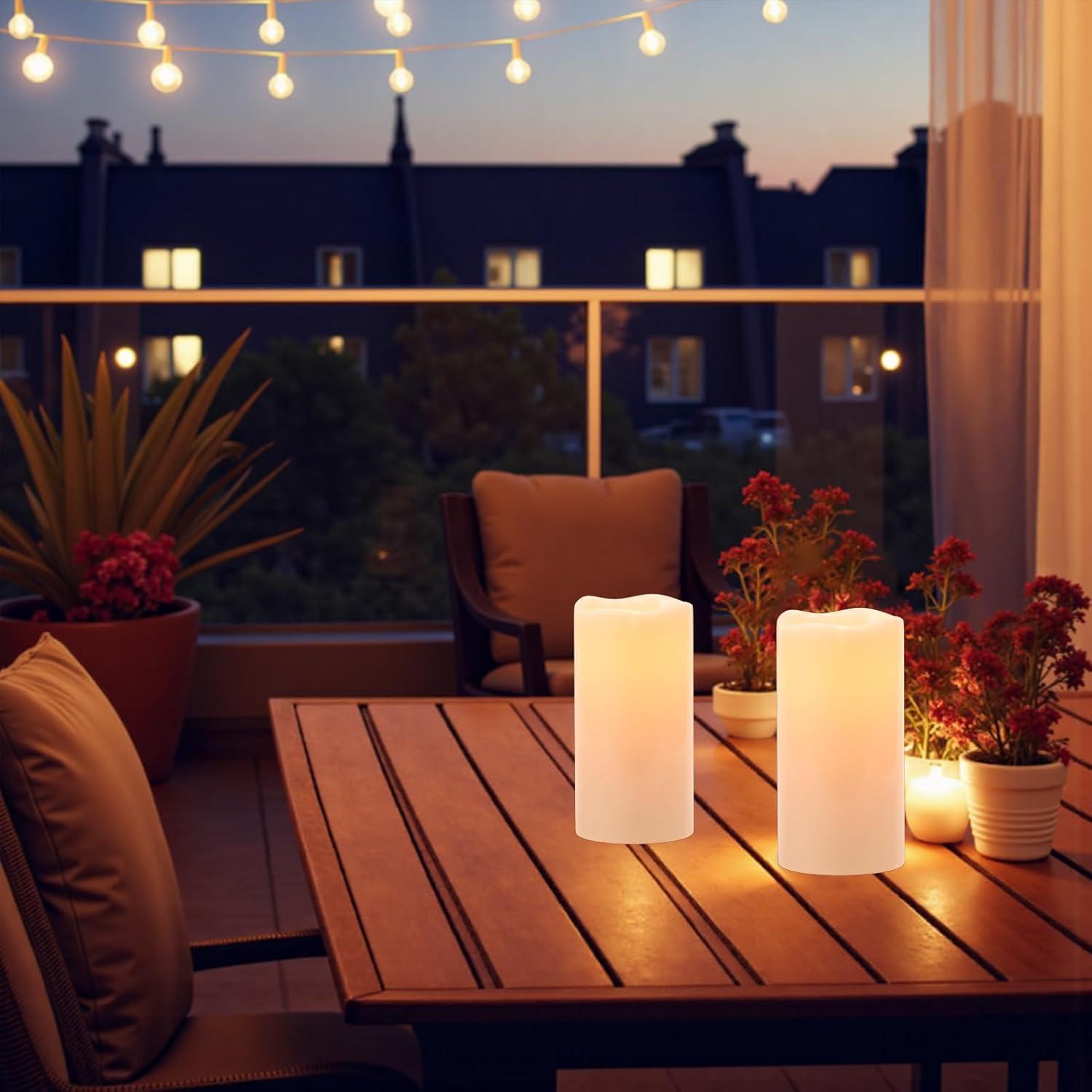 Velas LED Impermeables Eldnacele con Control Remoto 20 cm (2 Pzs)