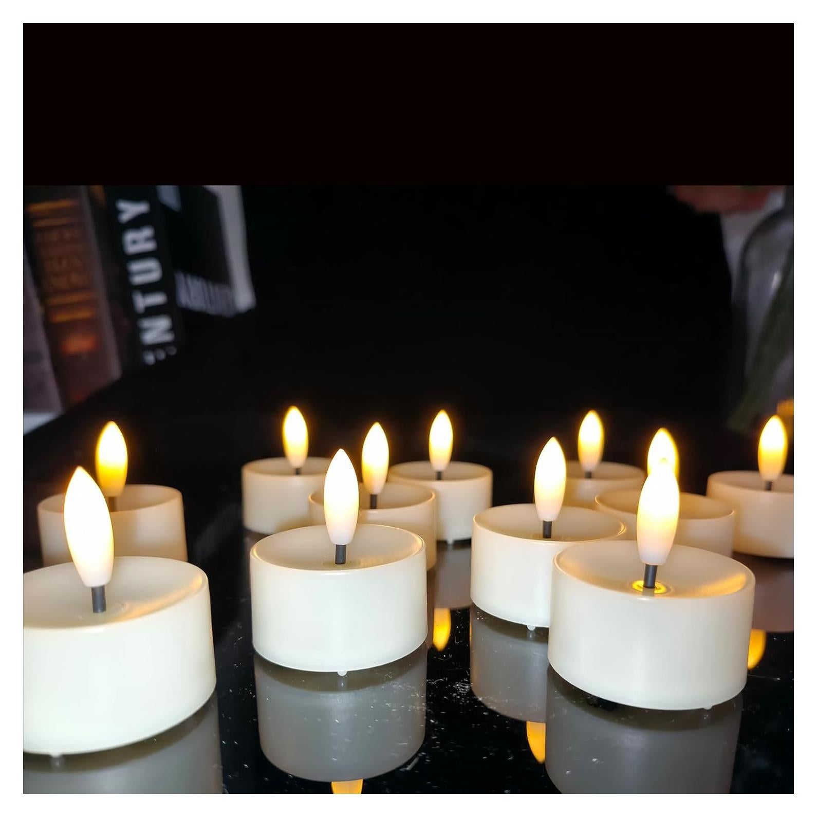 Set de 12 Velas LED Sin Llama Jingtech 3.81 cm Decorativas