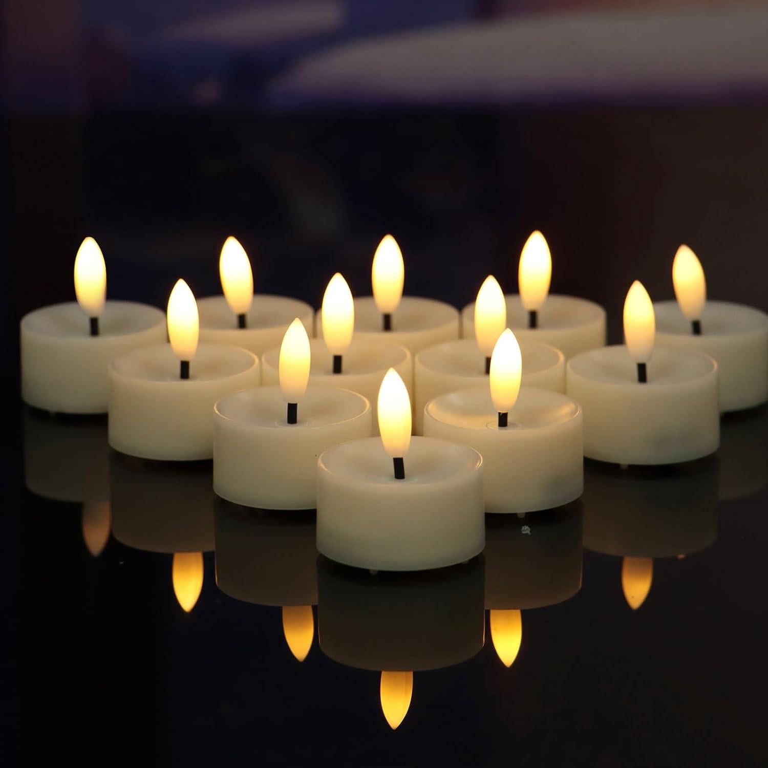 Set de 12 Velas LED Sin Llama Jingtech 3.81 cm Decorativas