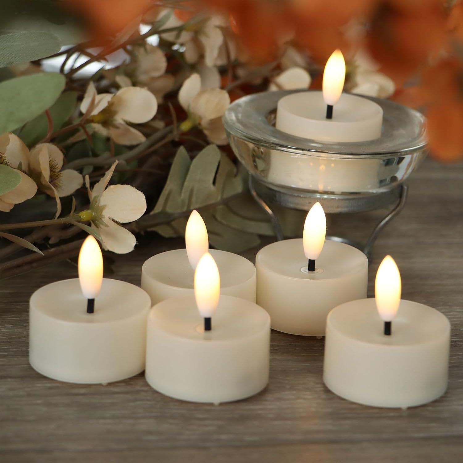 Set de 12 Velas LED Sin Llama Jingtech 3.81 cm Decorativas
