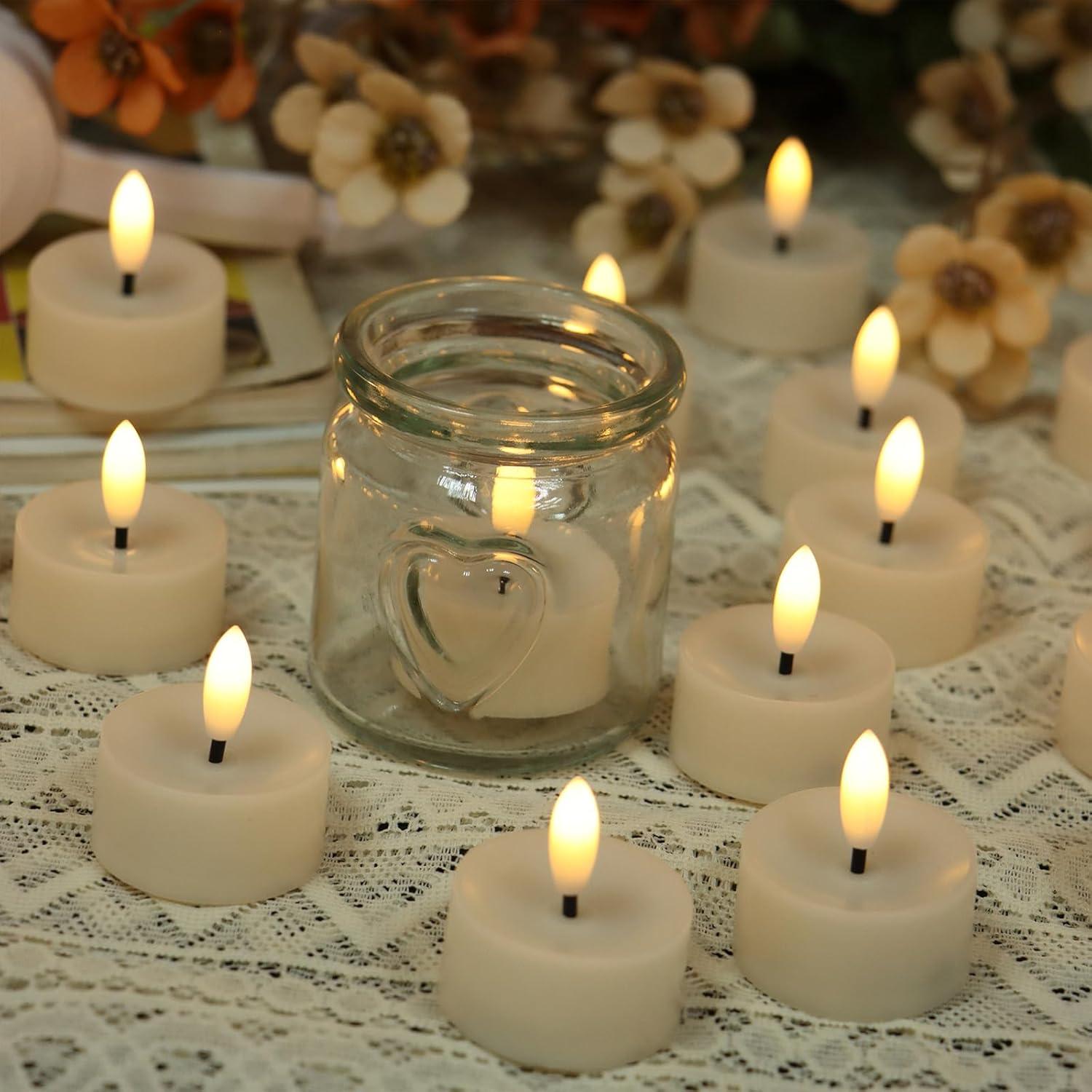 Set de 12 Velas LED Sin Llama Jingtech 3.81 cm Decorativas