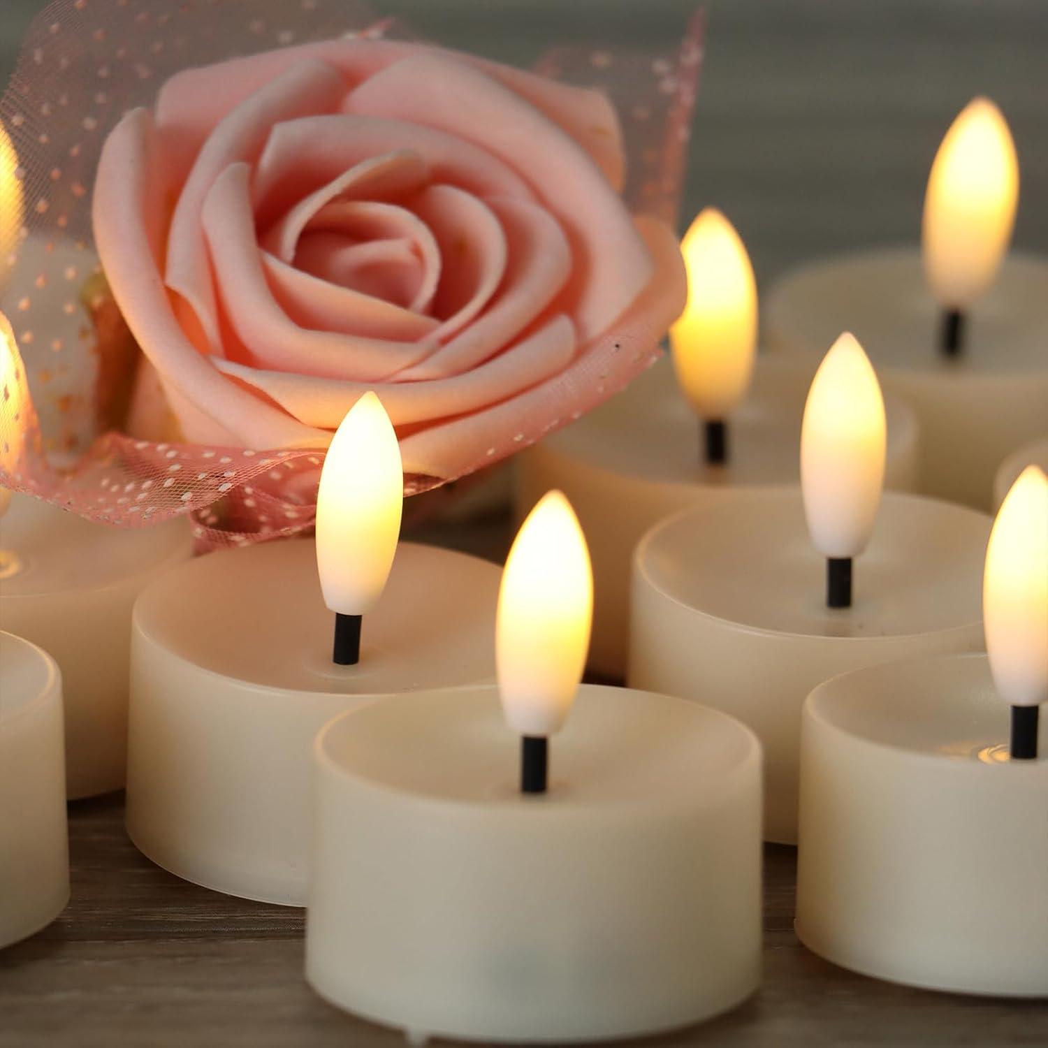 Set de 12 Velas LED Sin Llama Jingtech 3.81 cm Decorativas