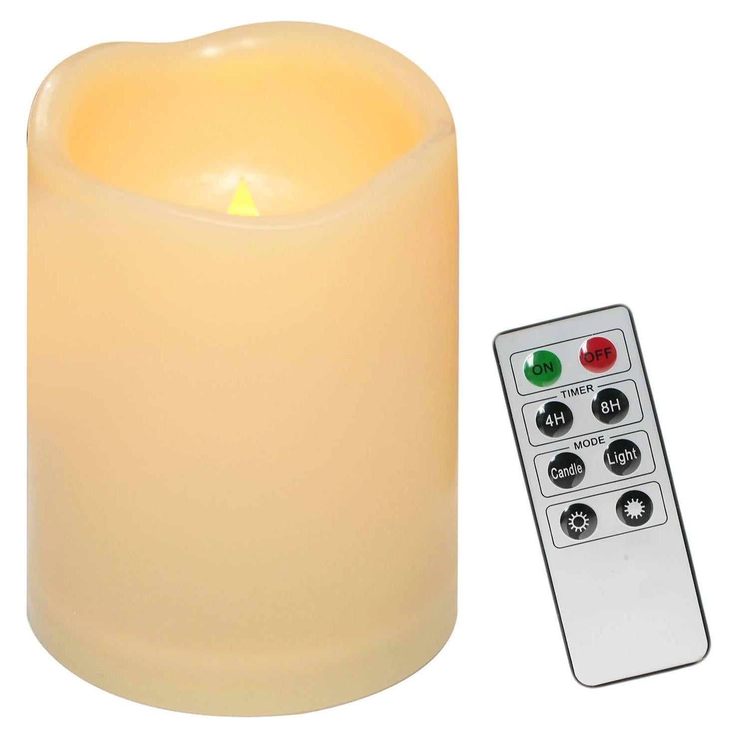 Vela LED de Pilar a Prueba de Agua Jingtech 7.62x10.16cm con Control Remoto