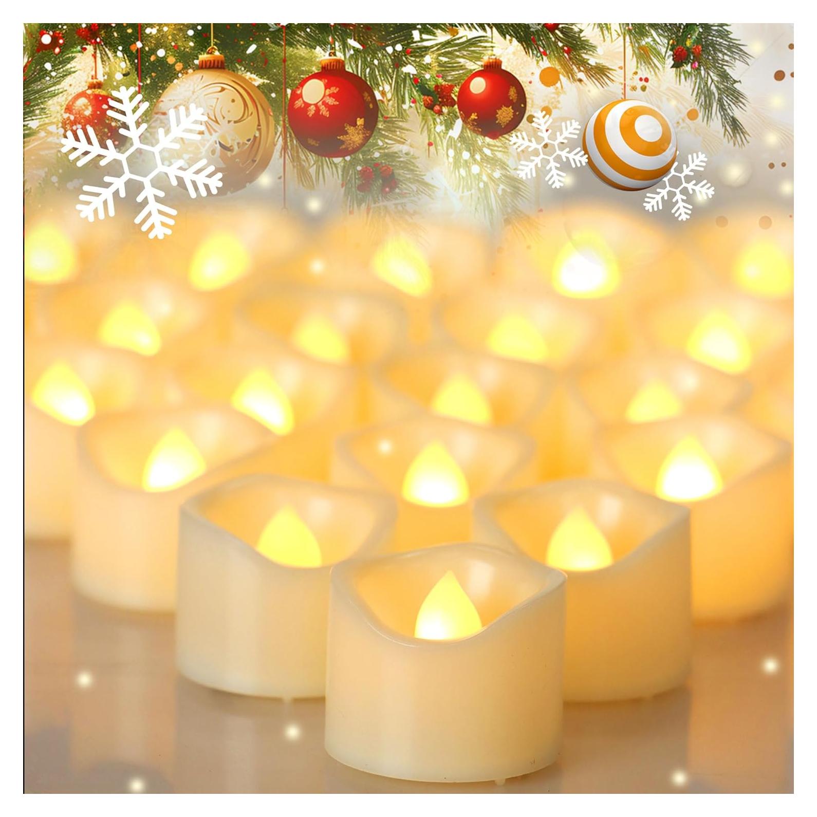 Velas LED Sin Llama Jingtech 48 Piezas Blancas Cálidas