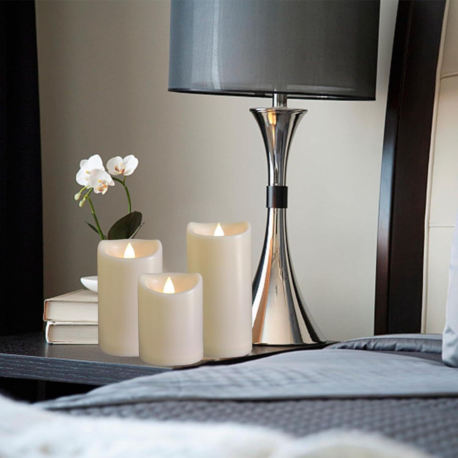 Paquete de 3 Velas LED Impermeables Jingtech 10.16/12.7/15.24 cm