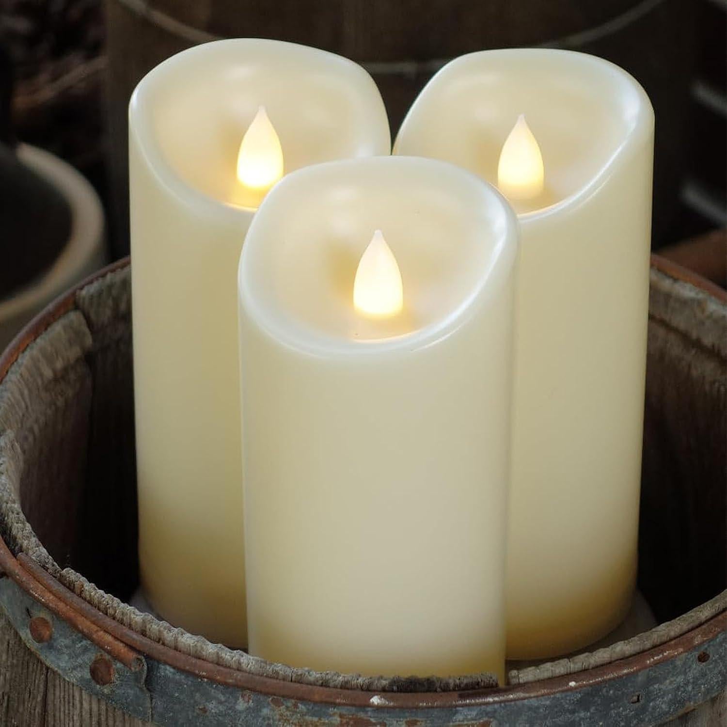 Paquete de 3 Velas LED Impermeables Jingtech 10.16/12.7/15.24 cm