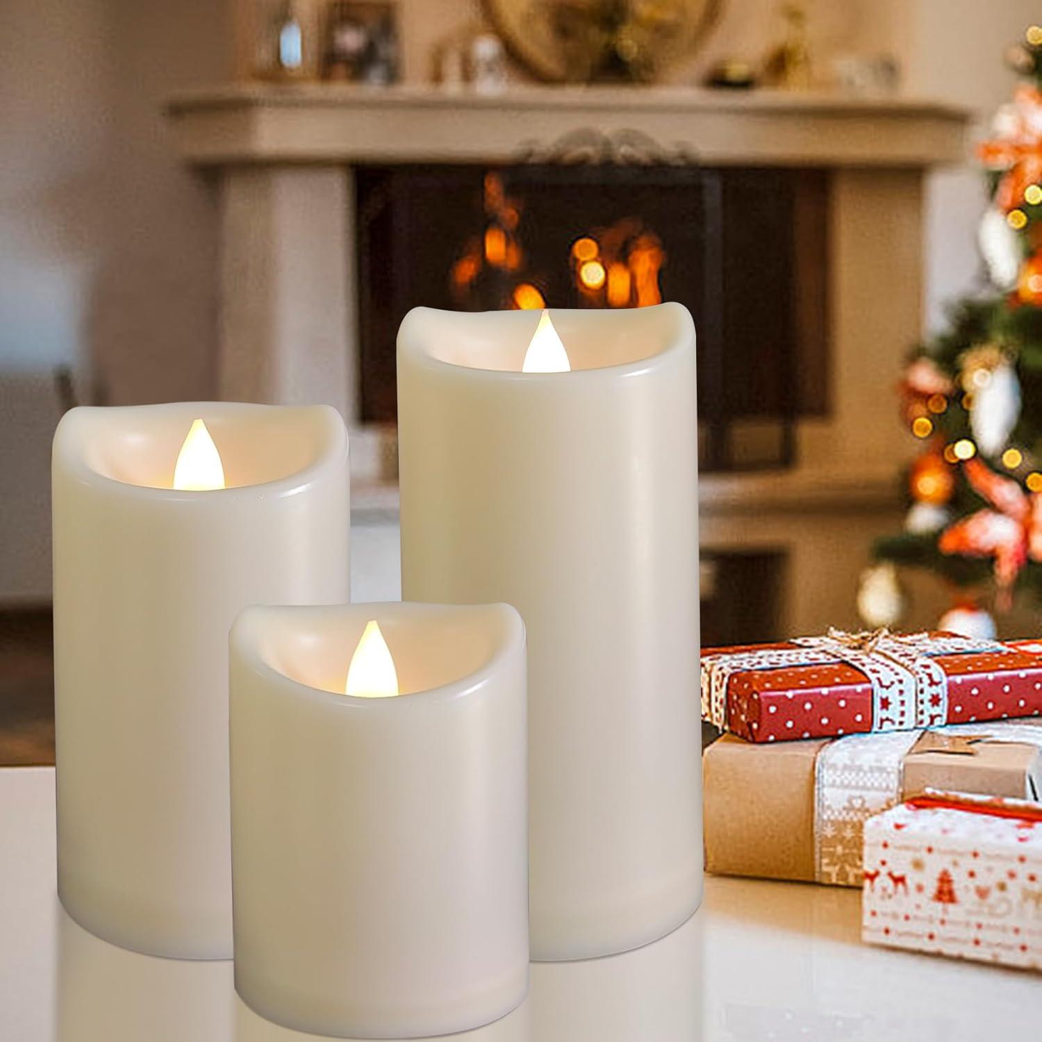 Paquete de 3 Velas LED Impermeables Jingtech 10.16/12.7/15.24 cm