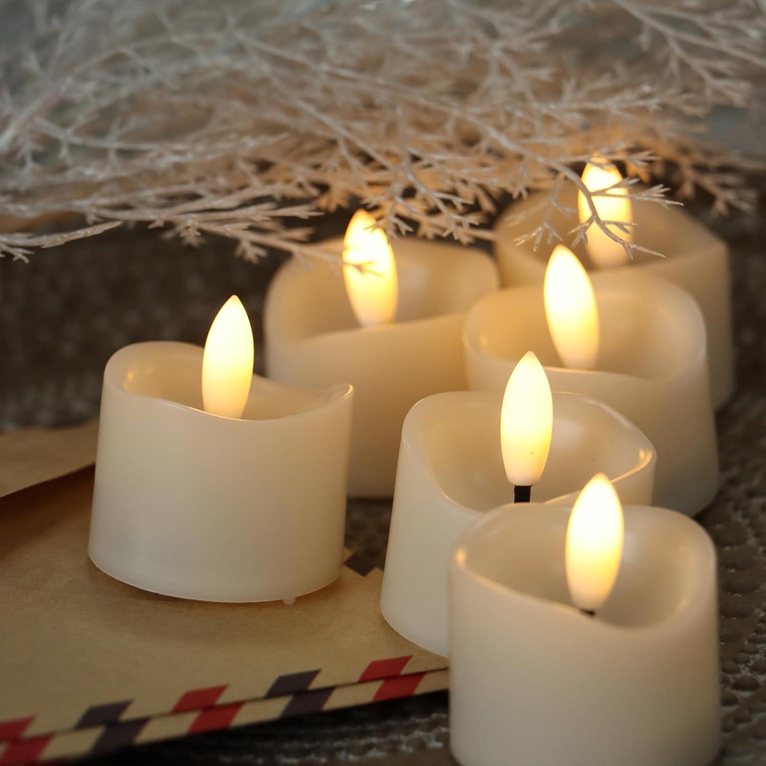 Set de 6 Velas LED Sin Llama Jingtech 3.81 cm para Decoración