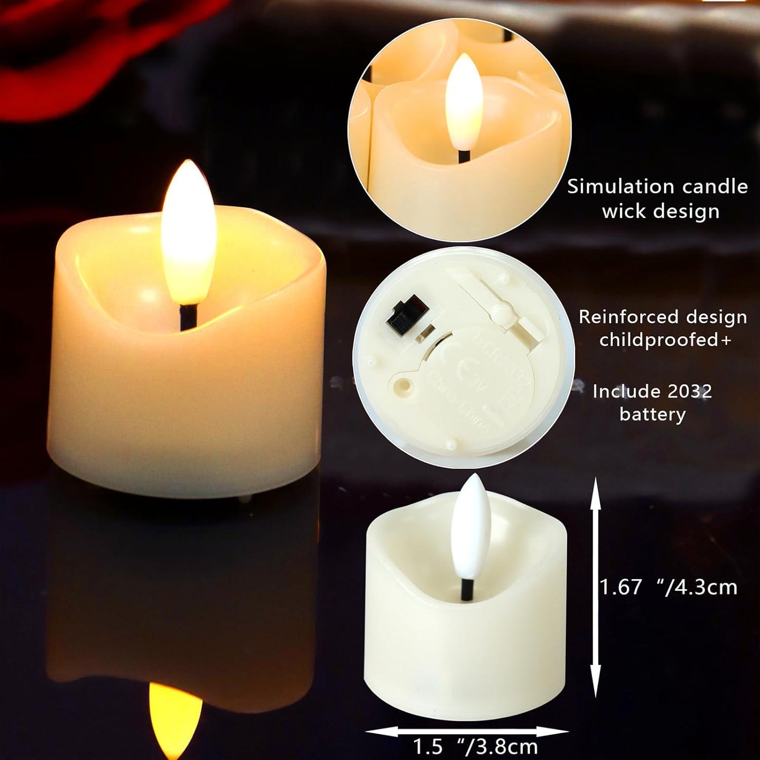 Set de 6 Velas LED Sin Llama Jingtech 3.81 cm para Decoración
