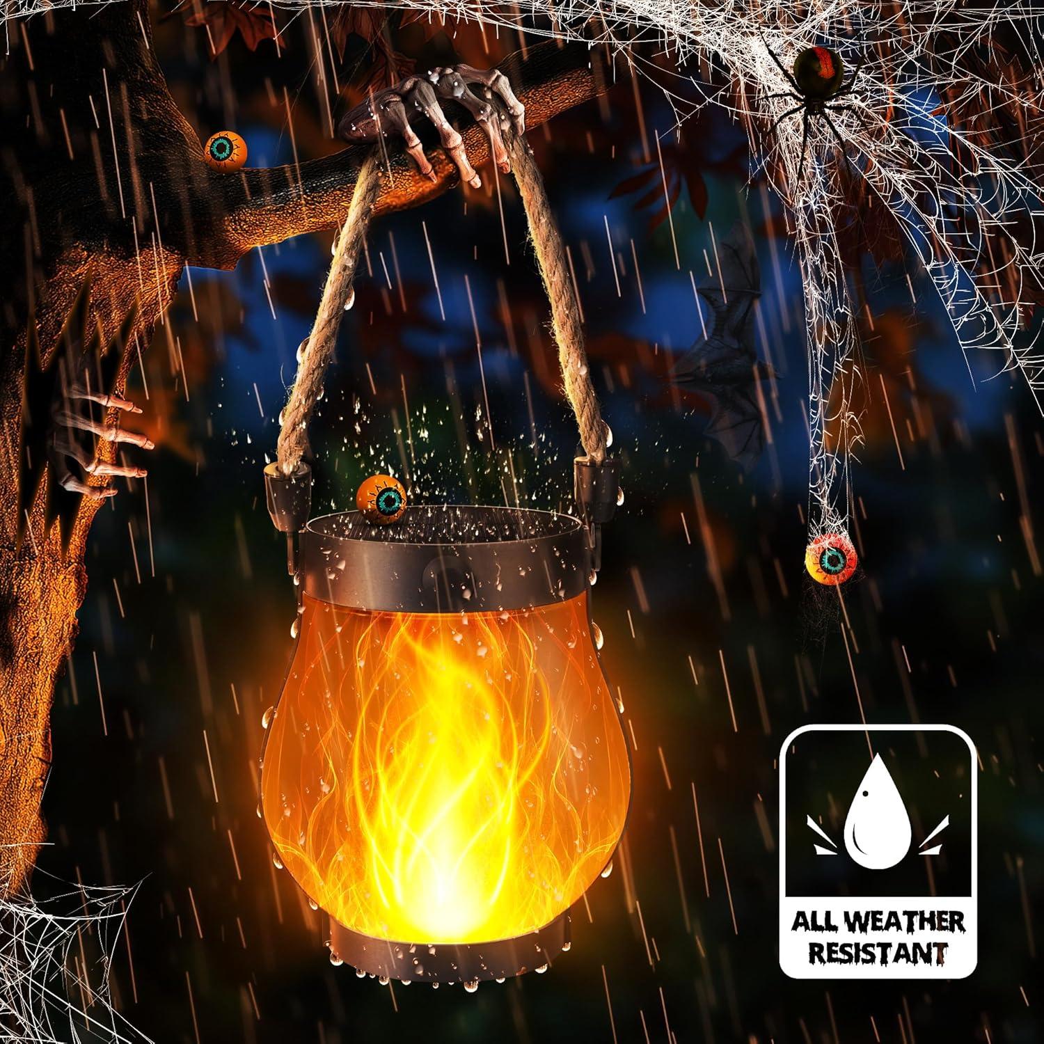 Linternas Solares iBaycon 2 Paquete con Efecto Llama Halloween