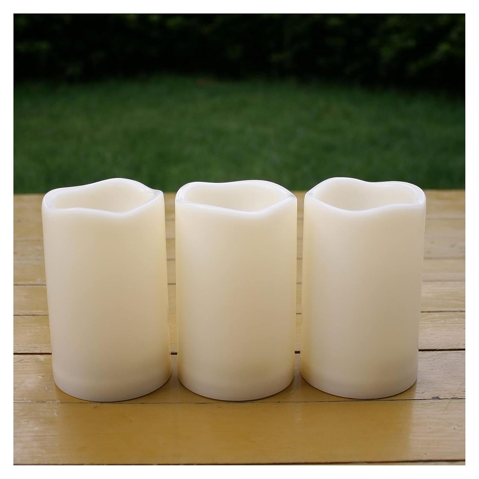 iZAN Velas LED a Prueba de Agua 3 Piezas 3"x5" Marfil