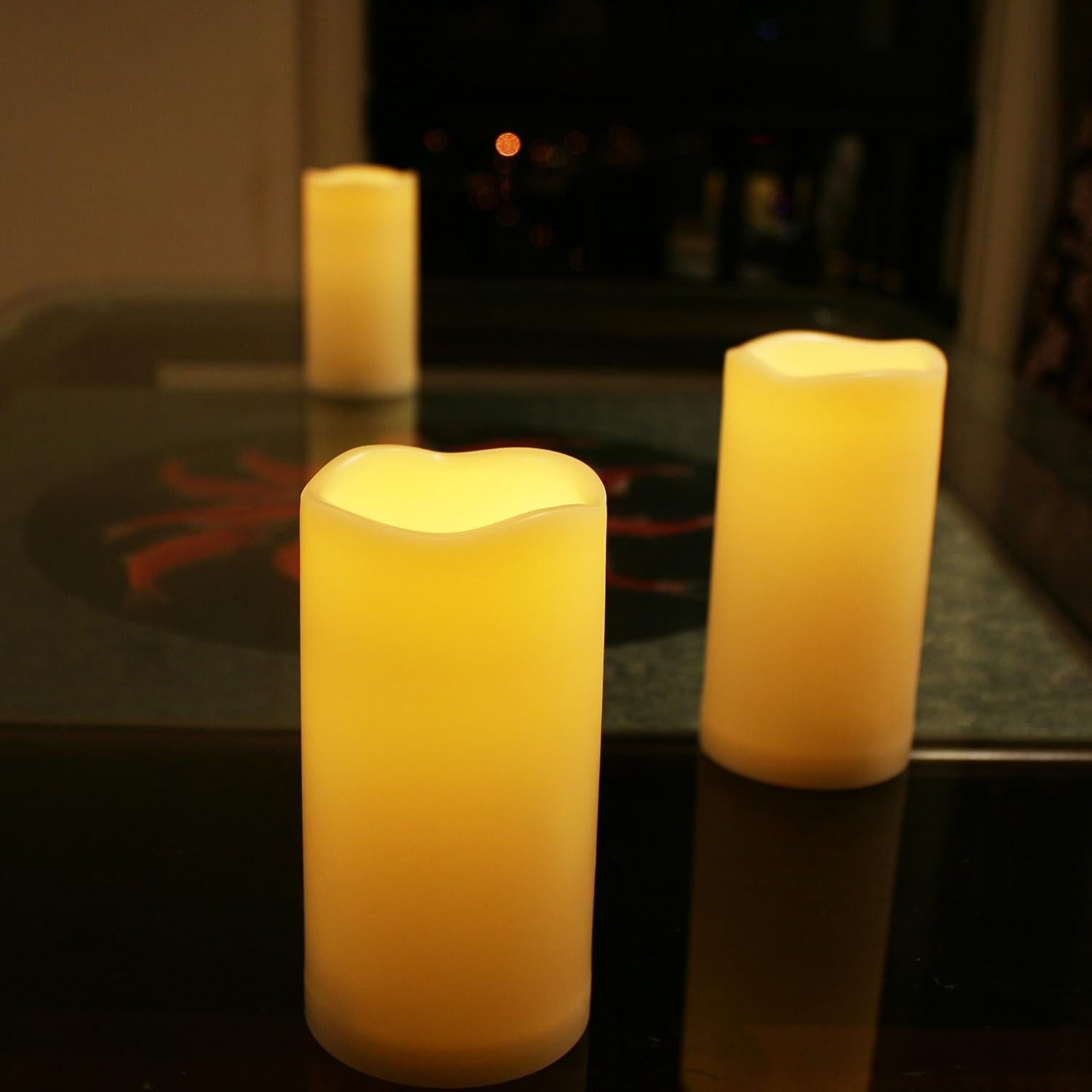 iZAN Velas LED a Prueba de Agua 3 Piezas 3"x5" Marfil