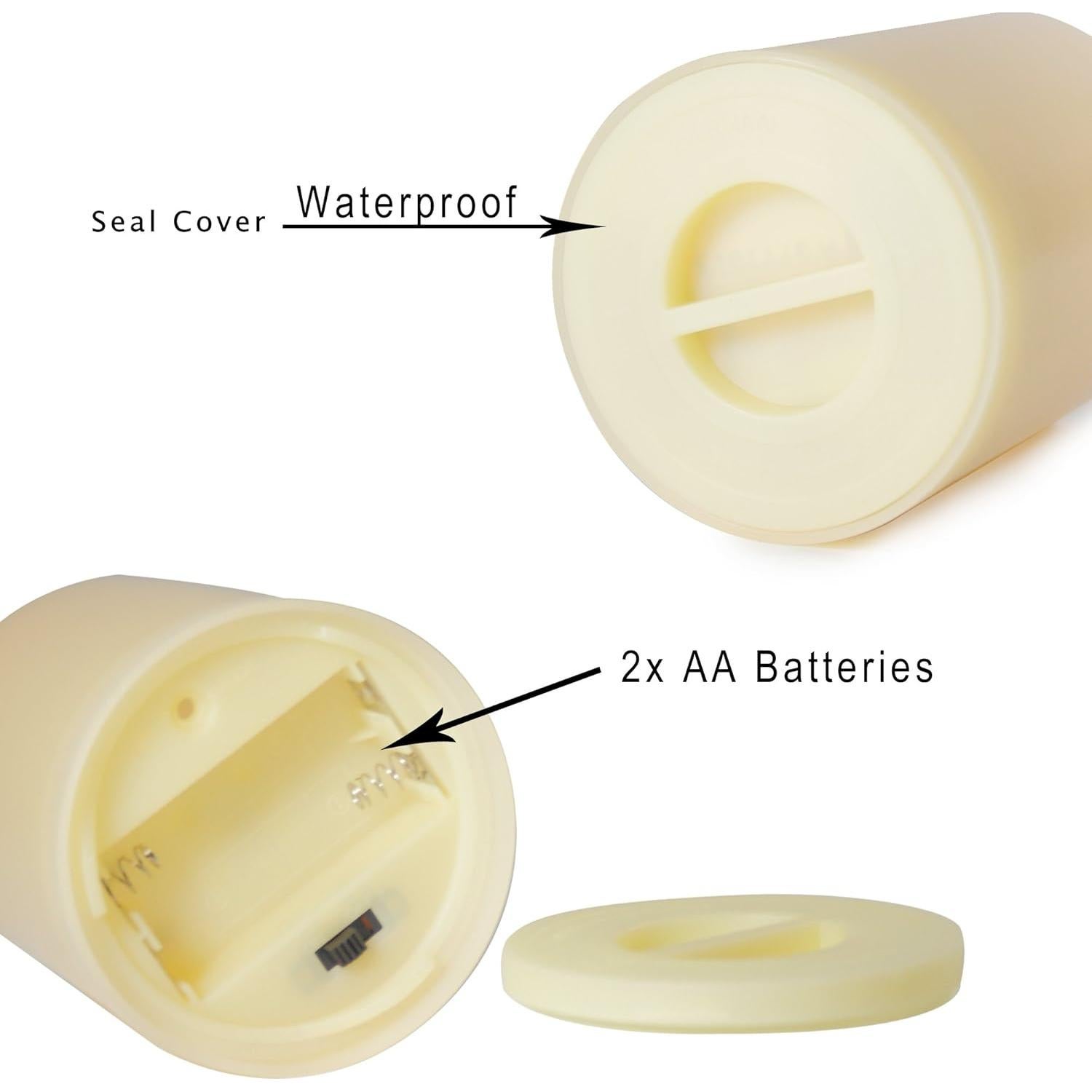 iZAN Velas LED a Prueba de Agua 3 Piezas 3"x5" Marfil