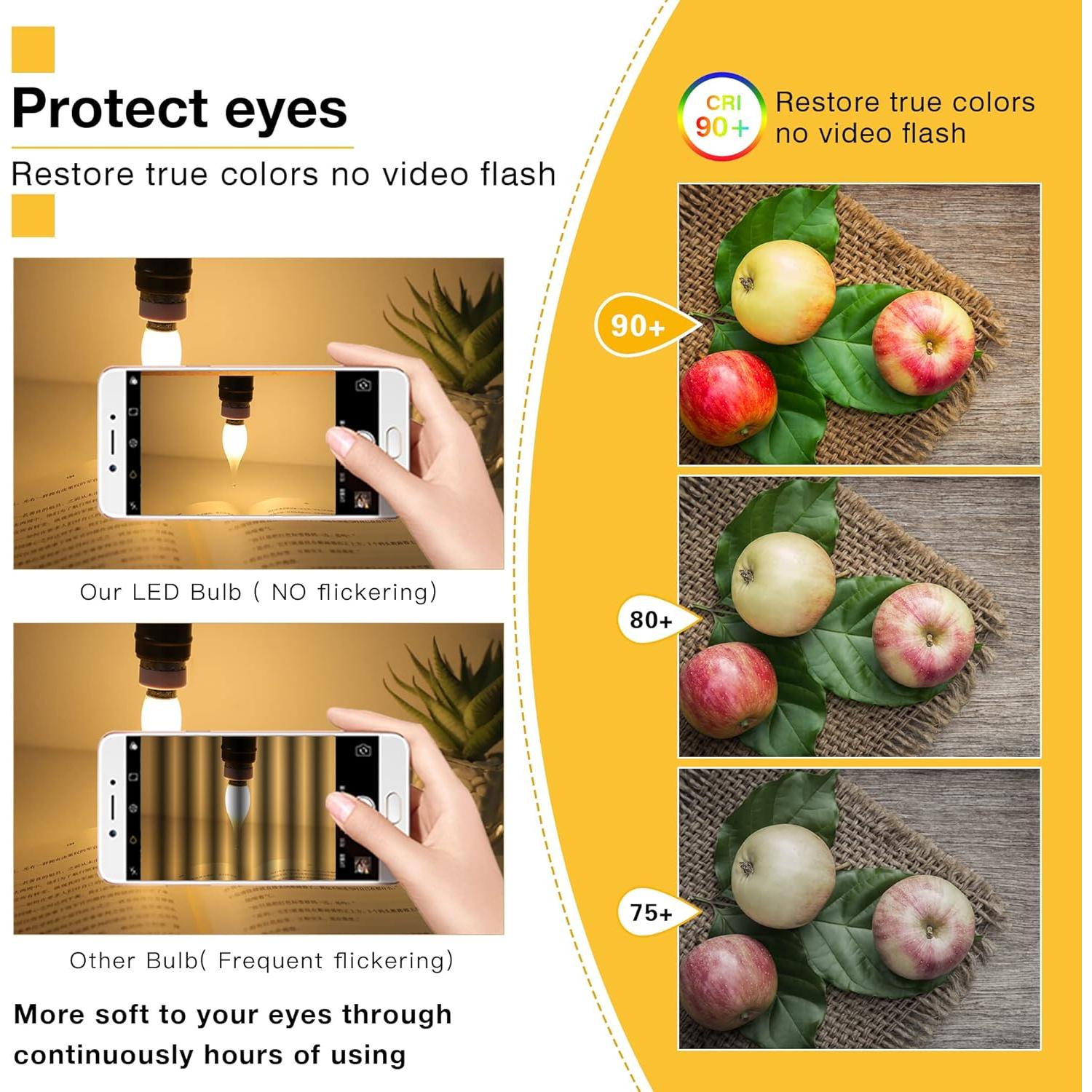 Bombillas LED Candelabro Genixgreen 1.5W 2700K Paquete de 6