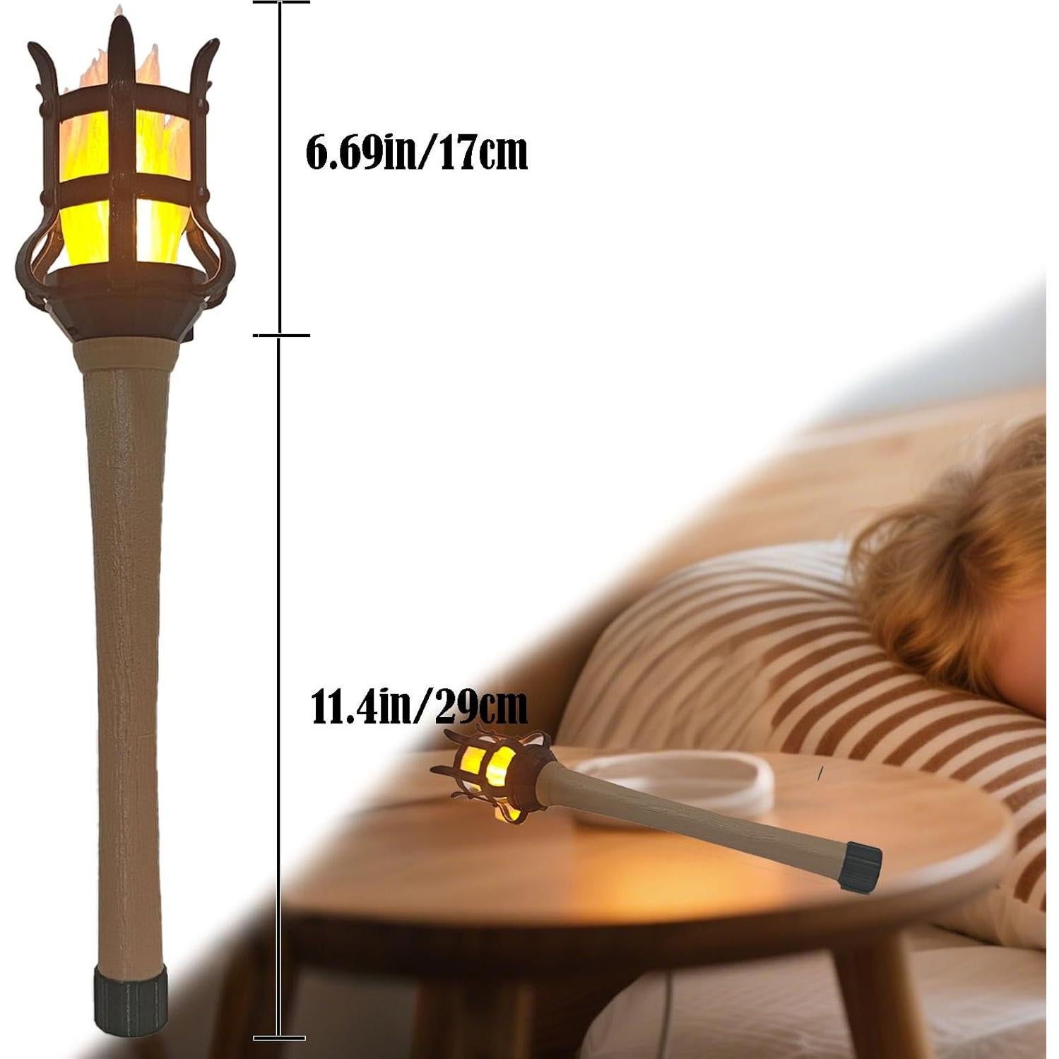 Antorcha Medieval Portátil LED TCGADVN - Efecto Llama Realista