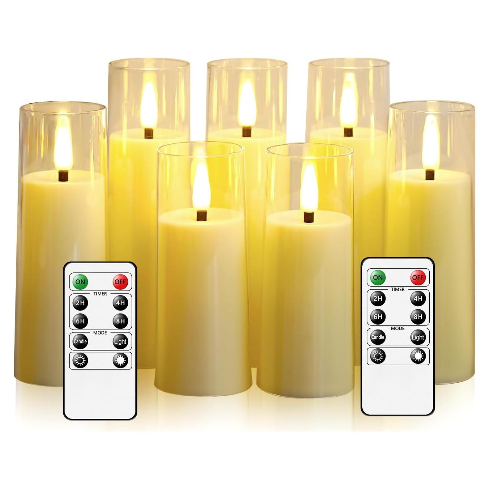 Set de 7 Velas LED Sin Llama Kayleemia con Control Remoto