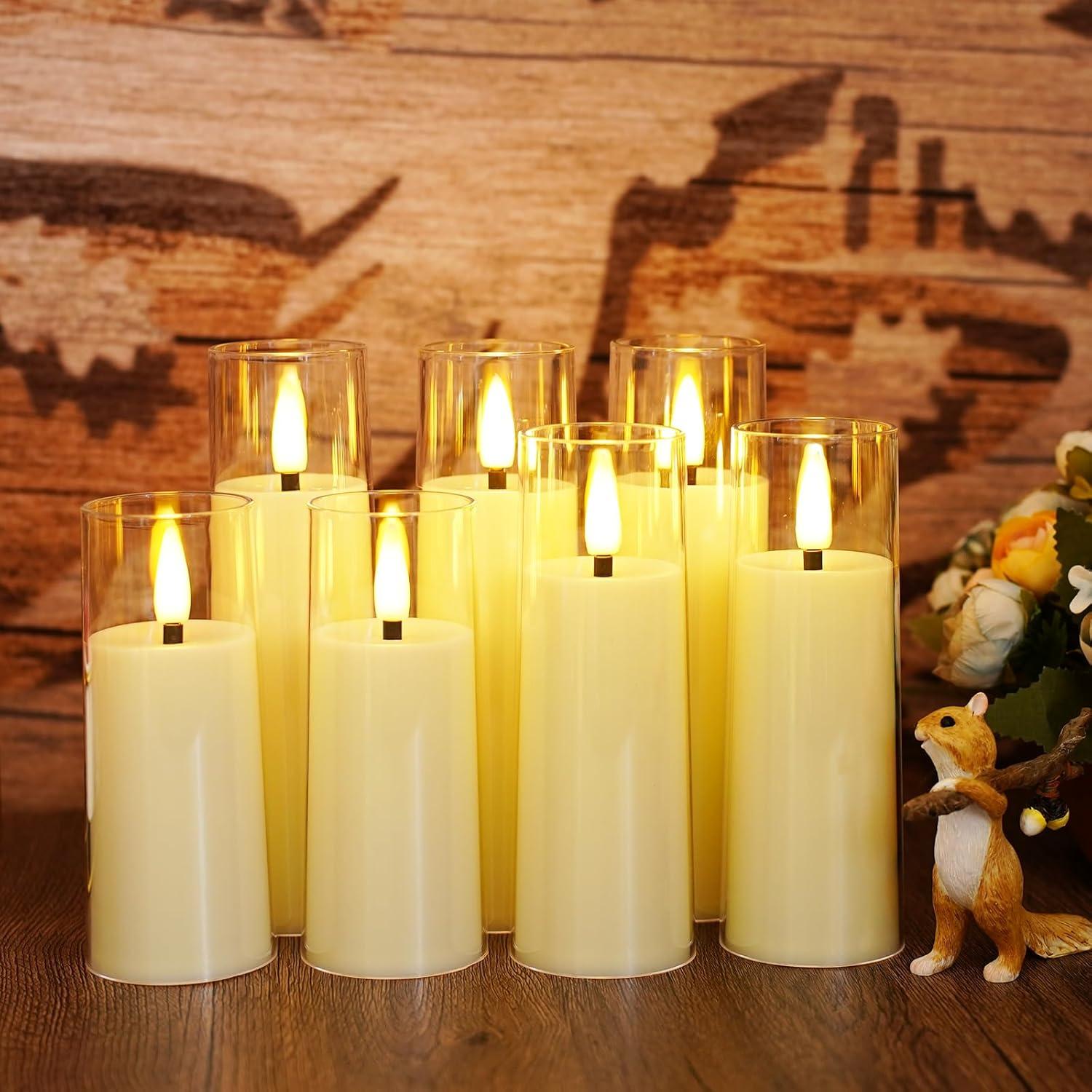 Set de 7 Velas LED Sin Llama Kayleemia con Control Remoto