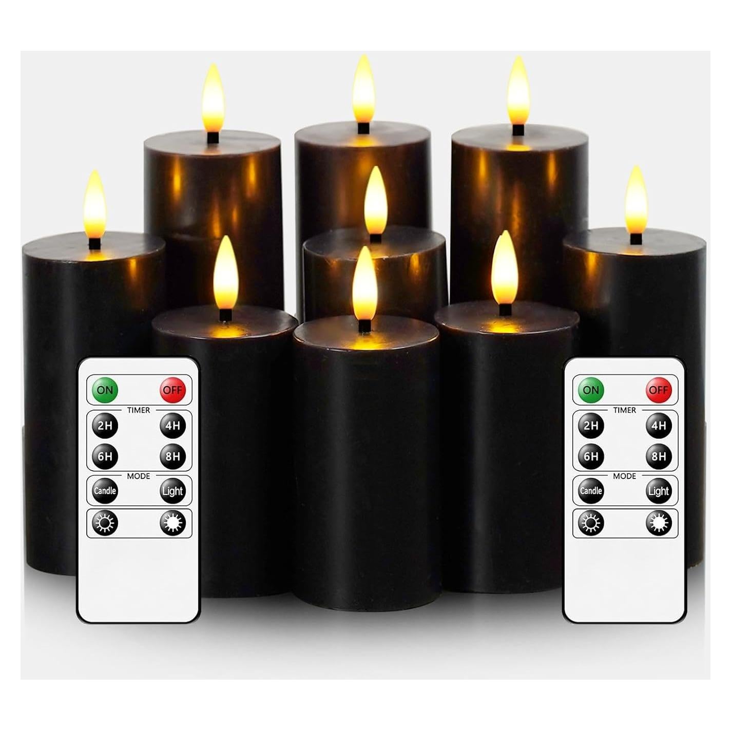 Velas LED Sin Llama JINYANIA 9 Piezas Cera Real con Control Remoto