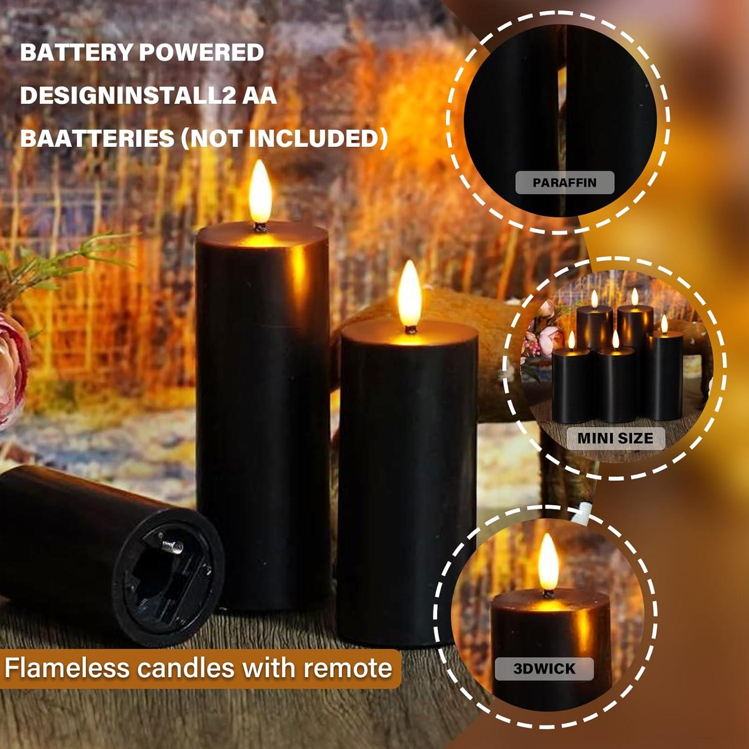 Velas LED Sin Llama JINYANIA 9 Piezas Cera Real con Control Remoto