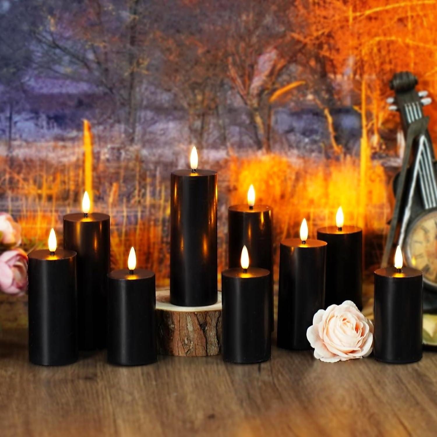 Velas LED Sin Llama JINYANIA 9 Piezas Cera Real con Control Remoto